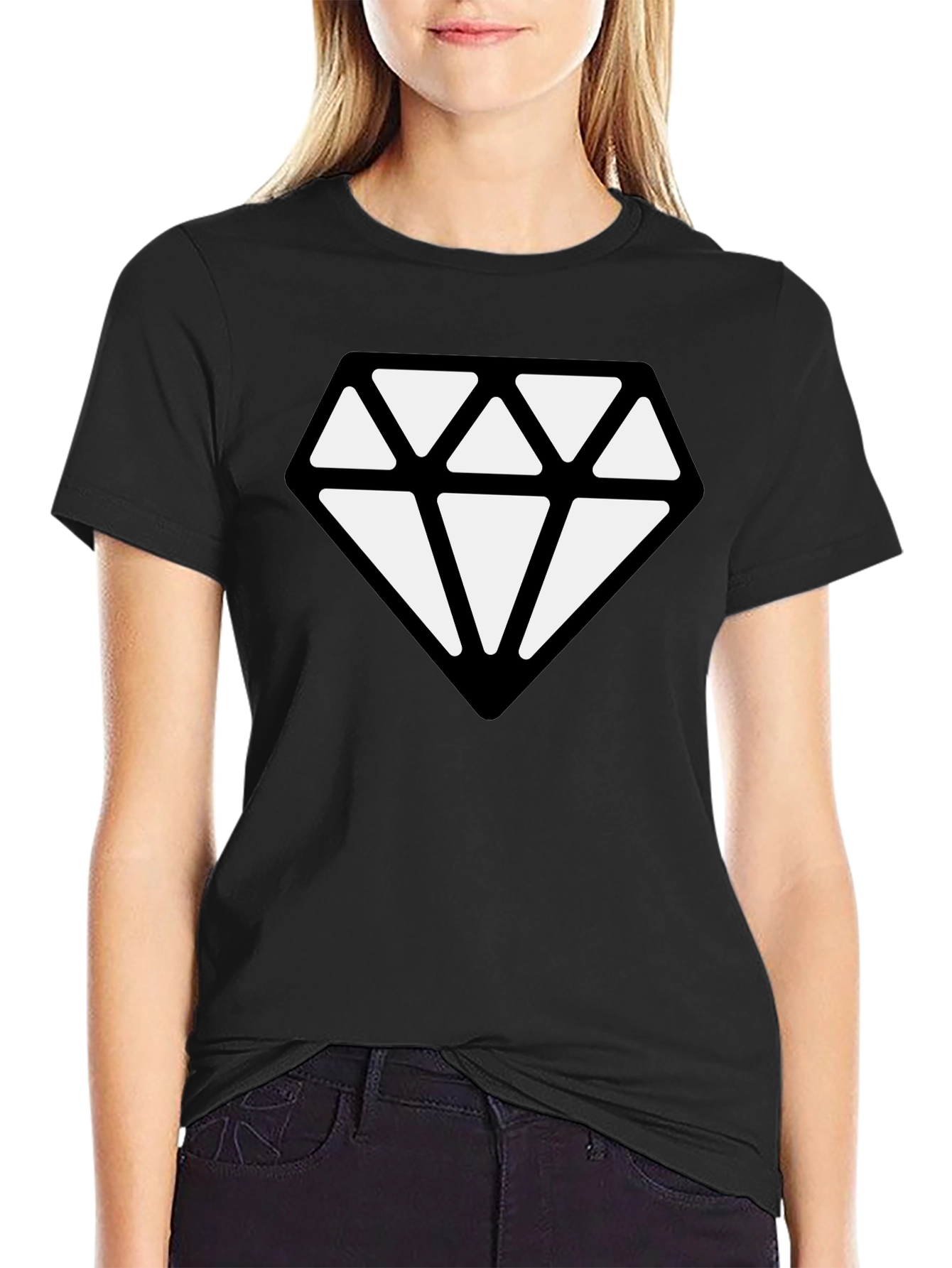 Diamond Graphic Black T-Shirt - Modern Style