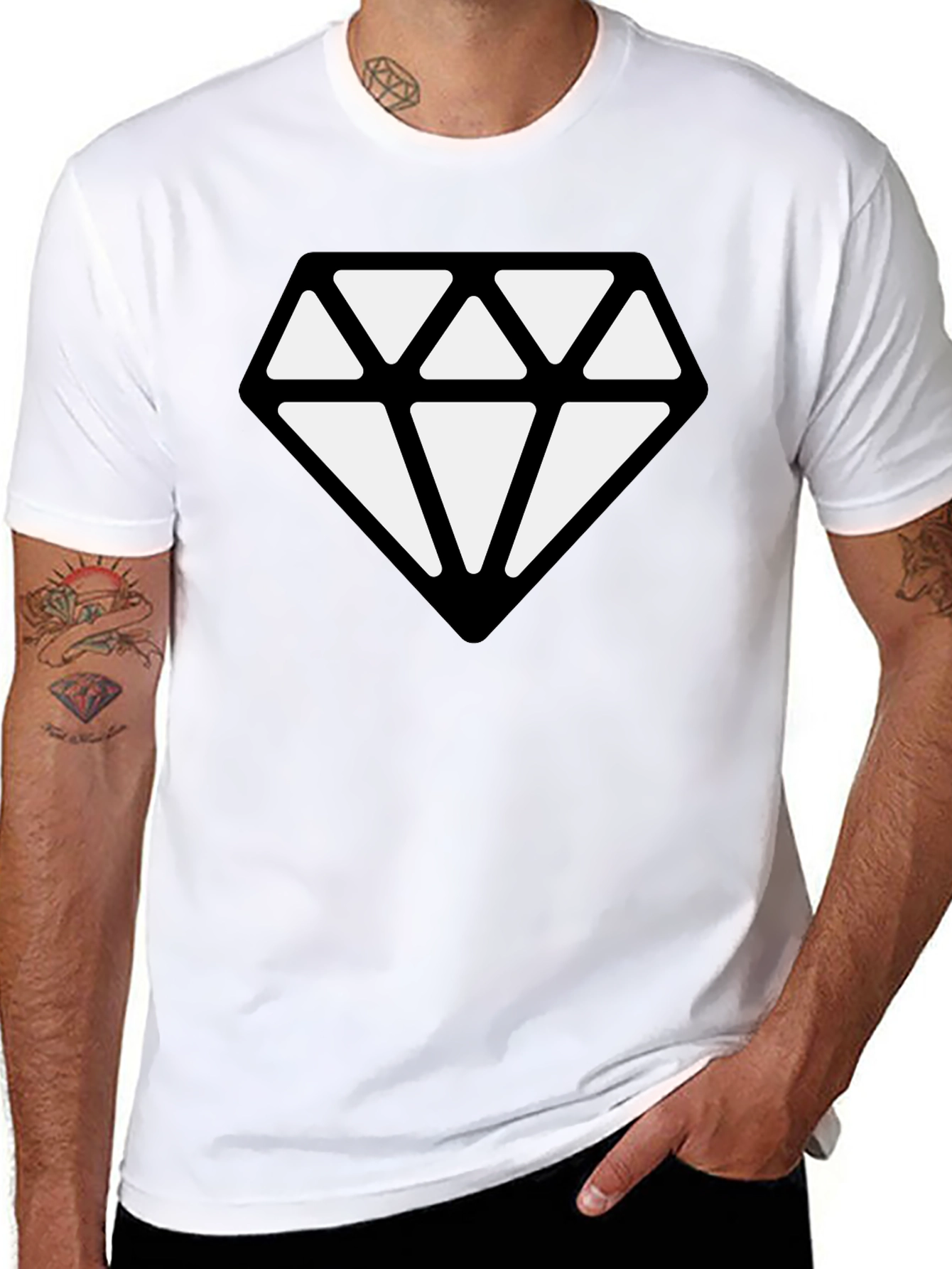 Diamond Graphic Black T-Shirt - Modern Style
