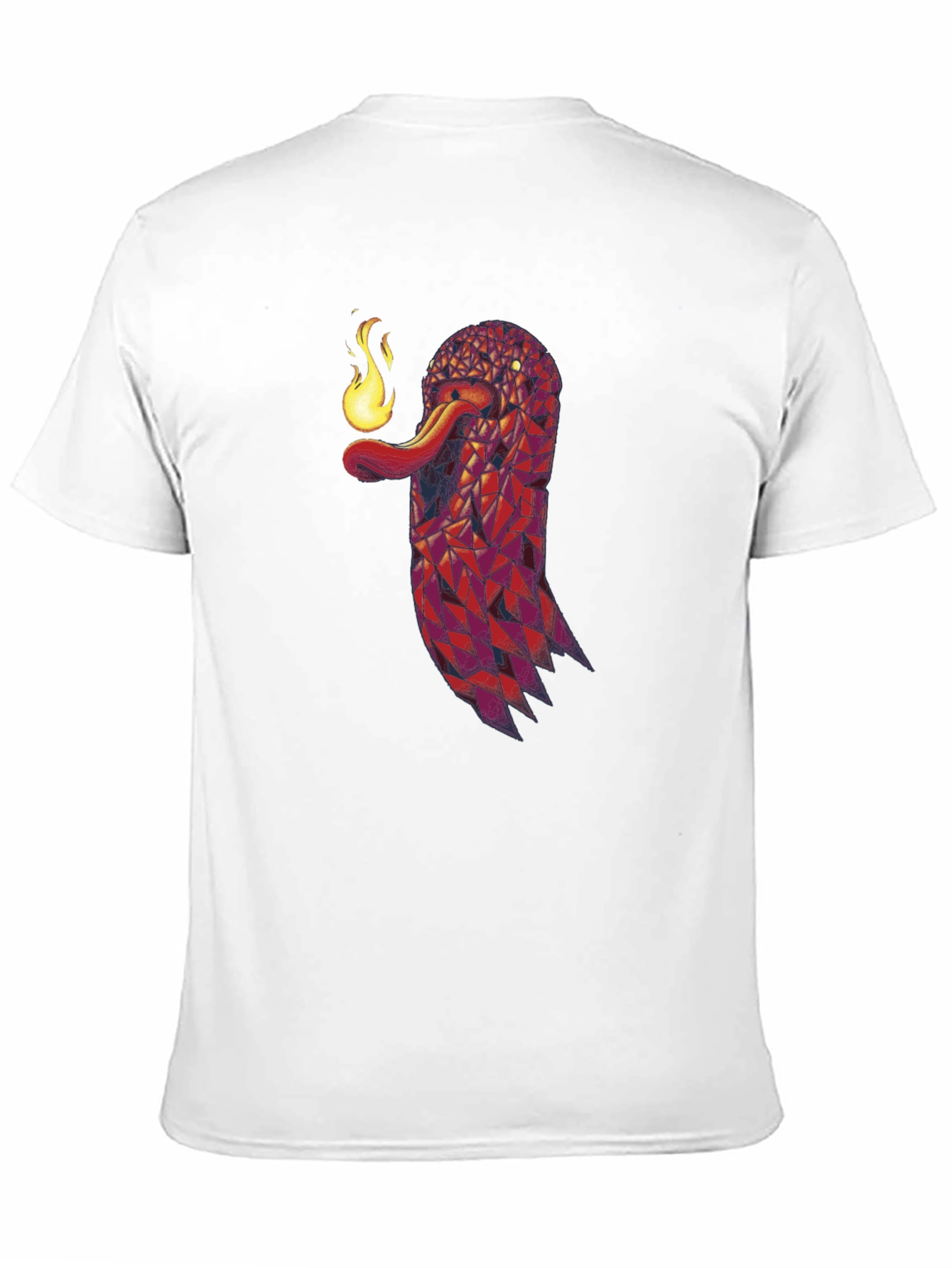 Geometric Snake Fire Breath Graphic Tee - Black