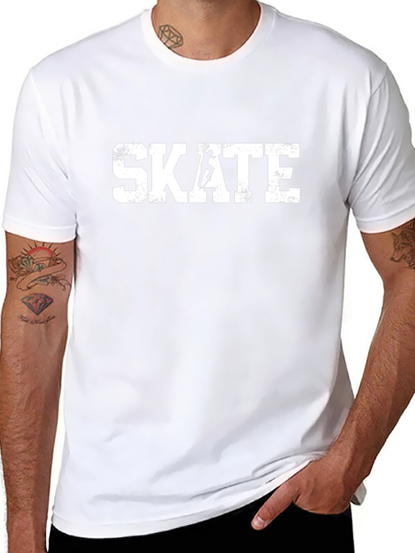 Skateboarding T-Shirt - Black Cotton Graphic Tee