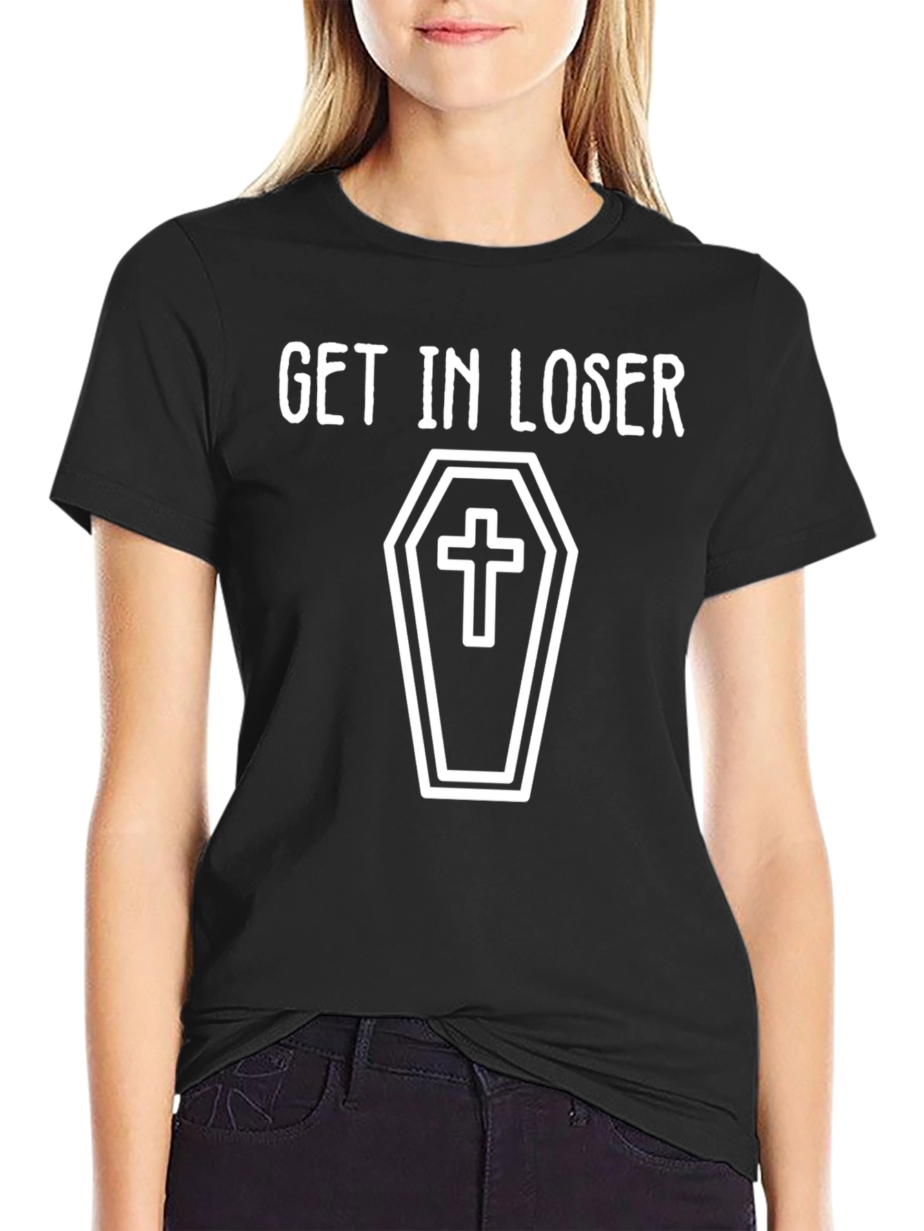 Get In Loser Coffin Graphic T-Shirt
