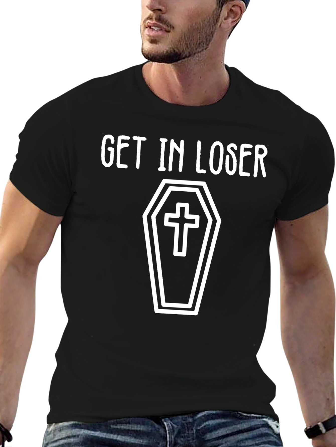 Get In Loser Coffin Graphic T-Shirt