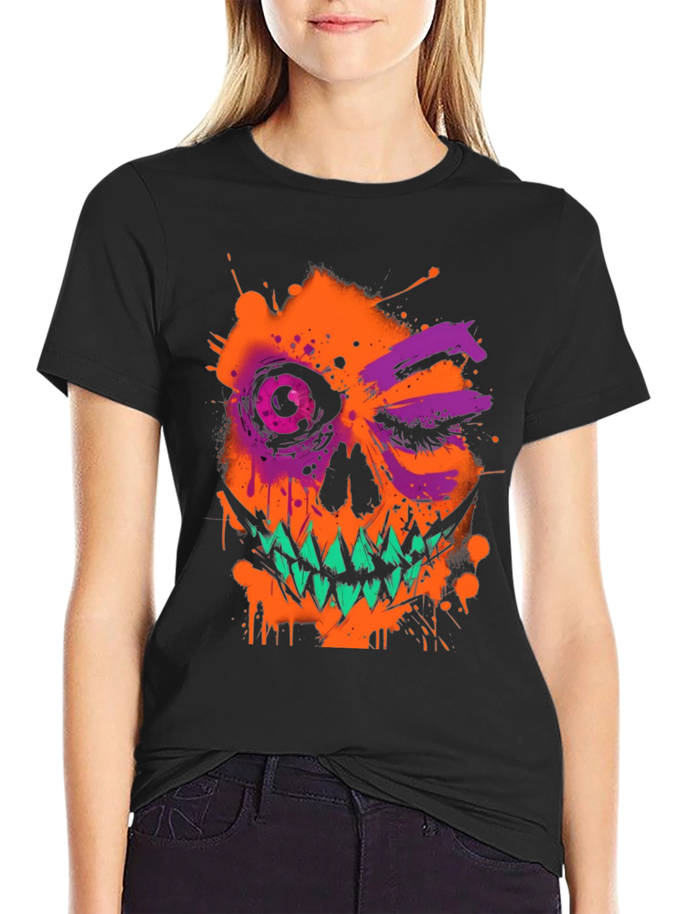 Halloween Skull Graphic Tee