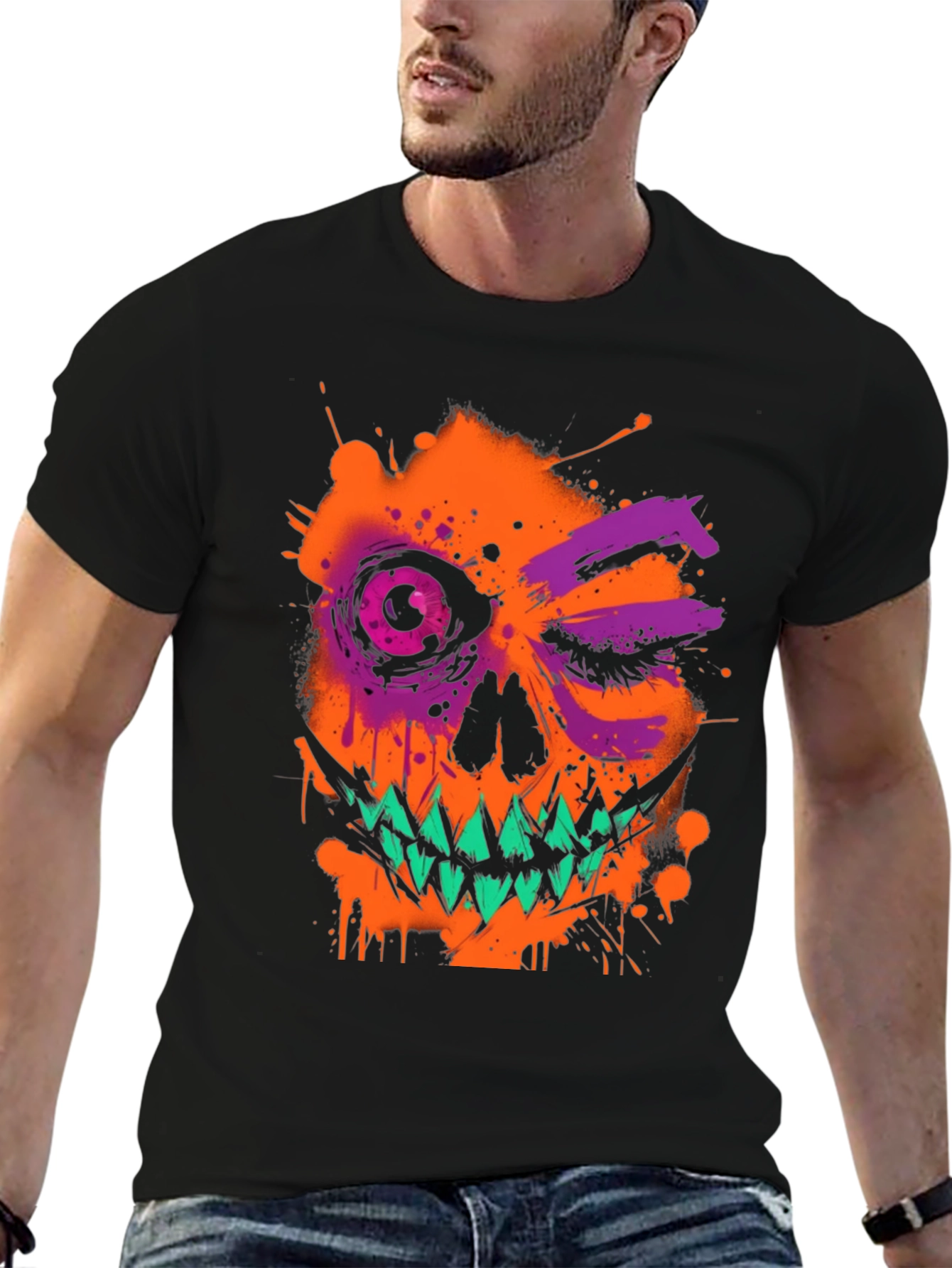 Halloween Skull Graphic Tee