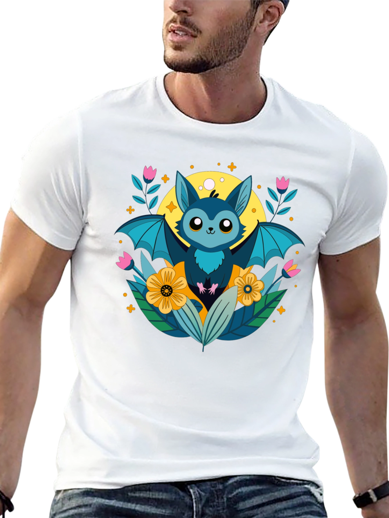 Cute Bat Graphic T-Shirt - Nature Inspired Design