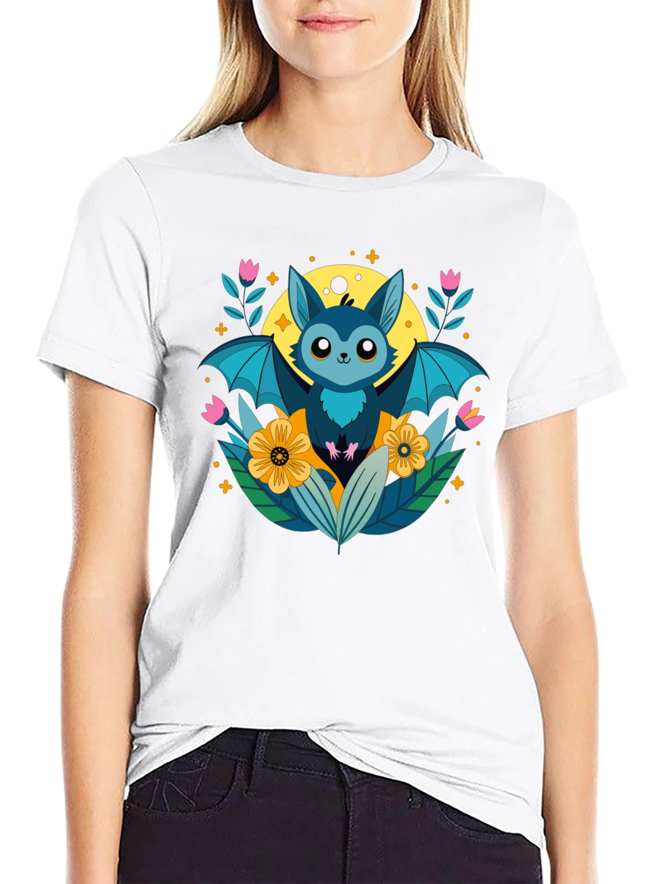 Cute Bat Graphic T-Shirt - Nature Inspired Design