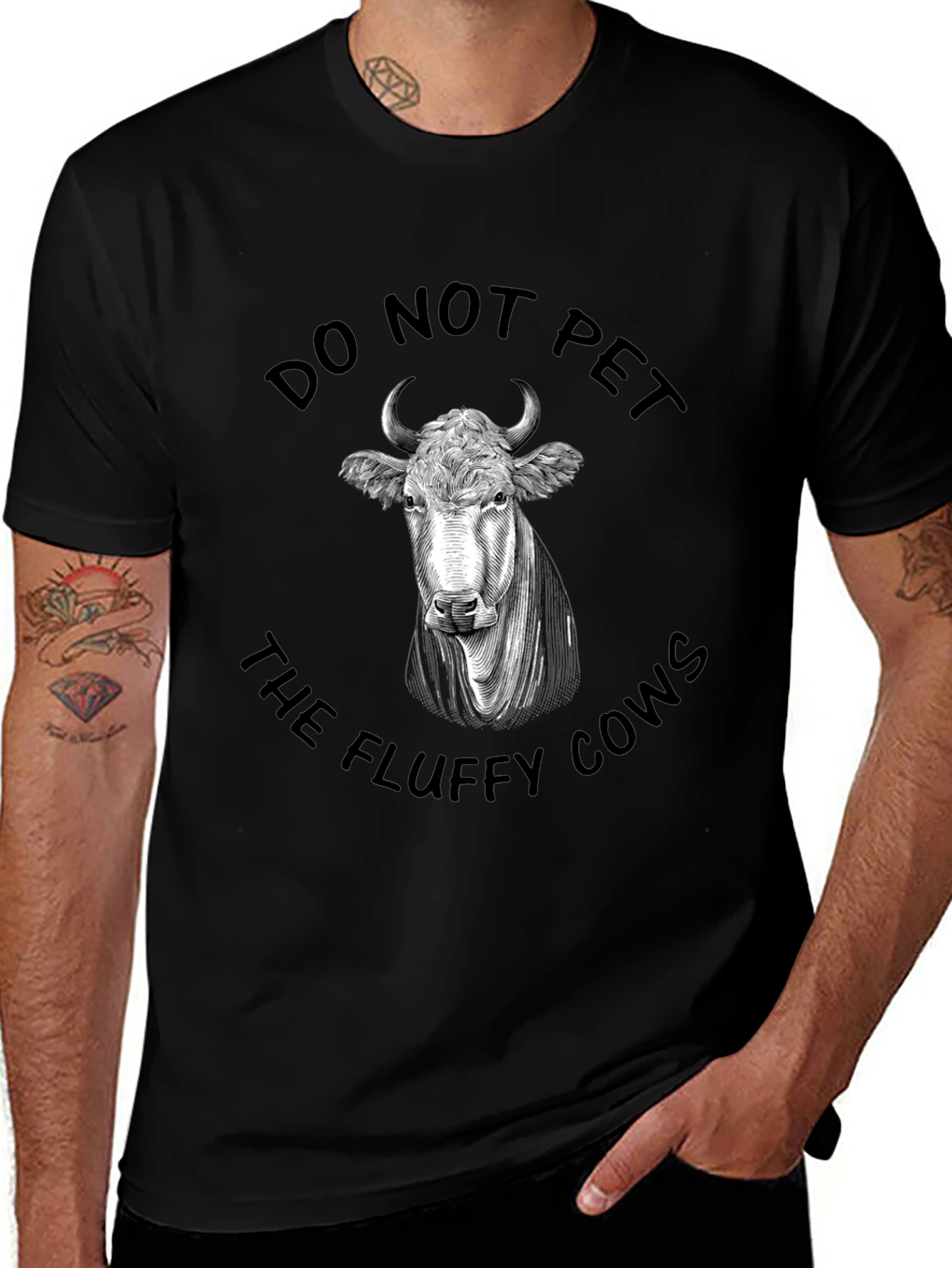 Do Not Pet Fluffy Cows Graphic Tee