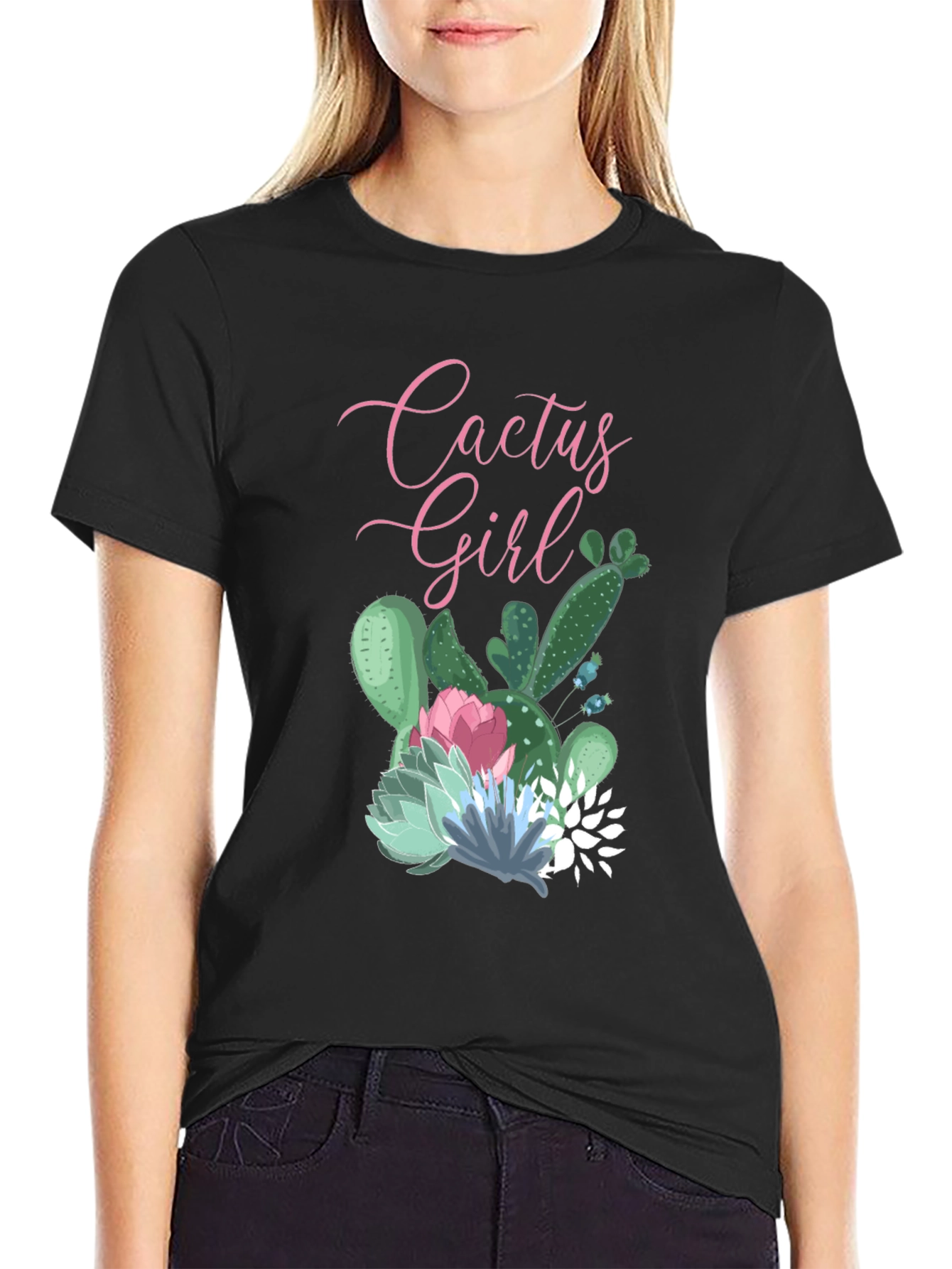 Cactus Girl Graphic T-Shirt - Stylish & Unique Design