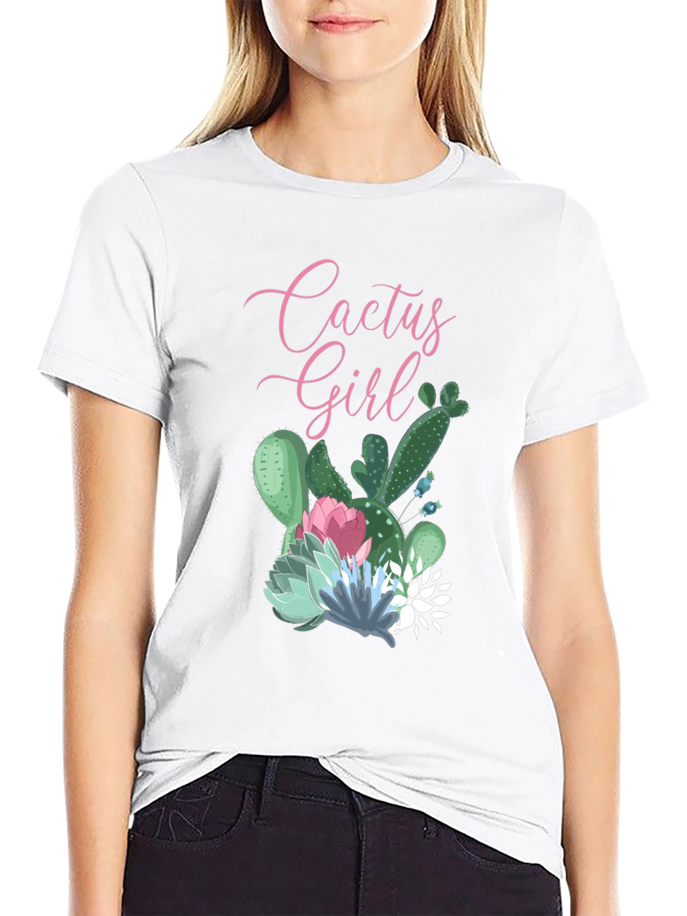 Cactus Girl Graphic T-Shirt - Stylish & Unique Design