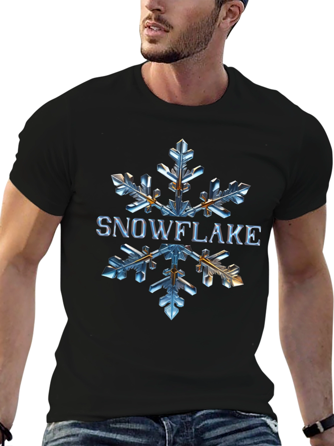 Snowflake Graphic Tee - Unique Winter Design