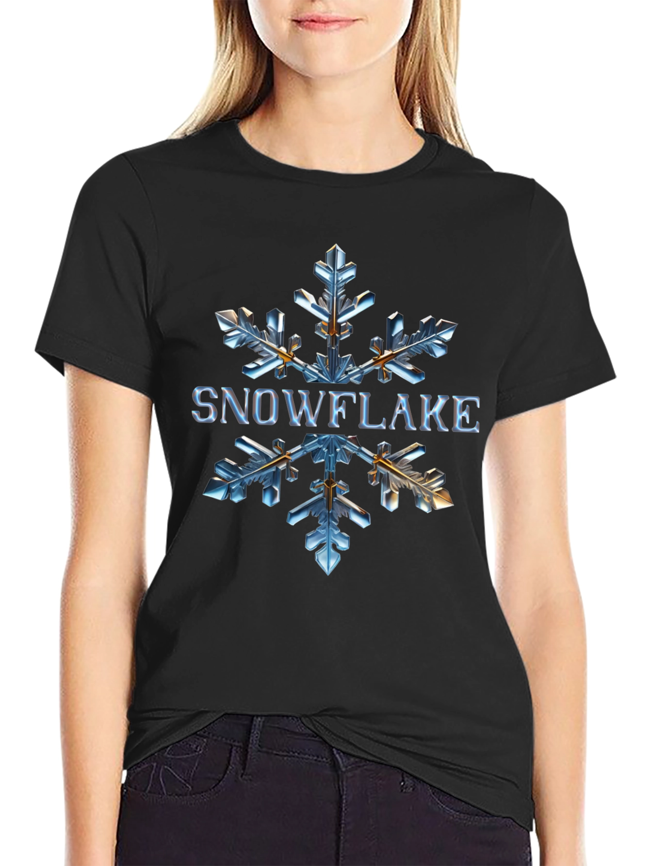 Snowflake Graphic Tee - Unique Winter Design