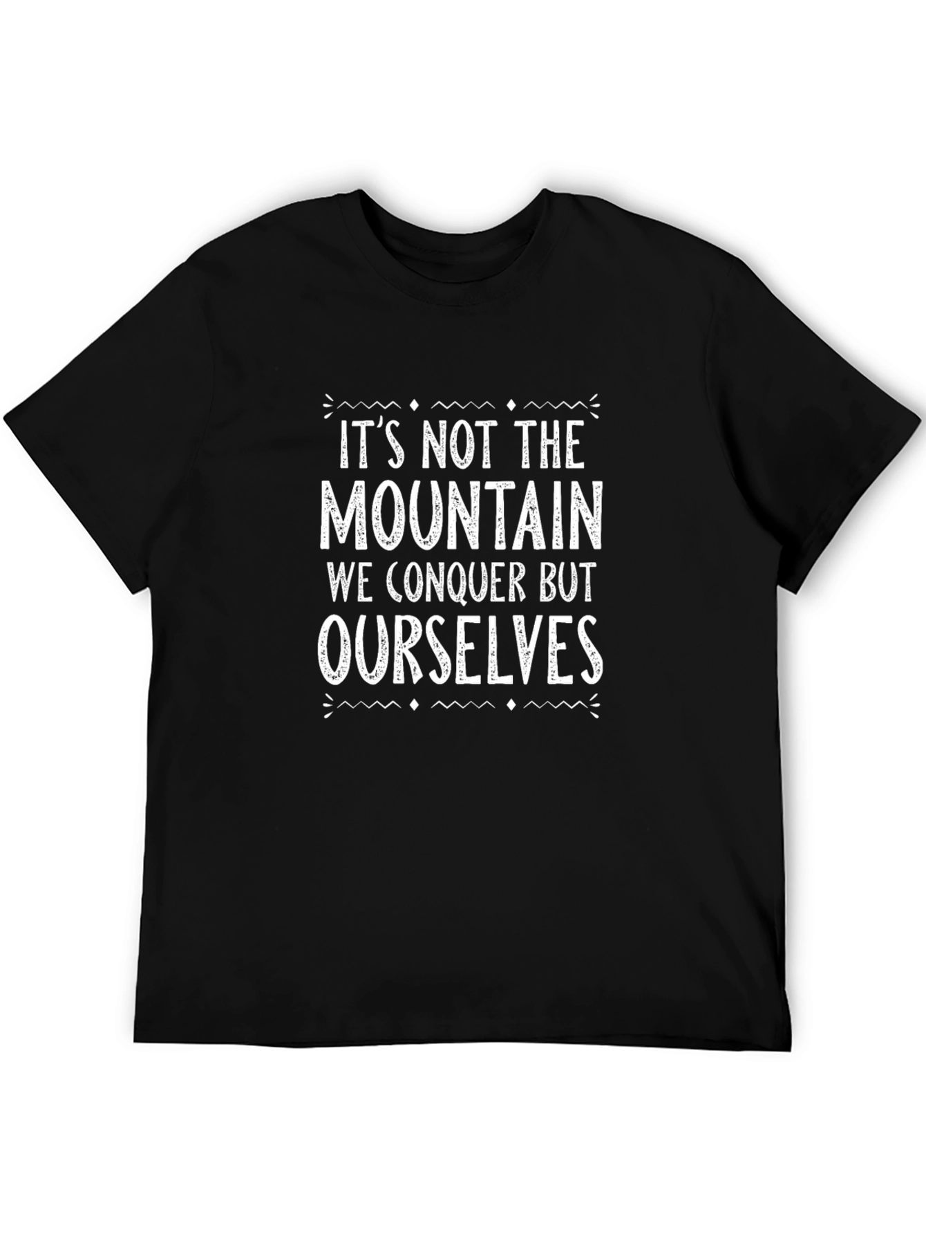 Inspirational Mountain Conquer Graphic T-Shirt - Black
