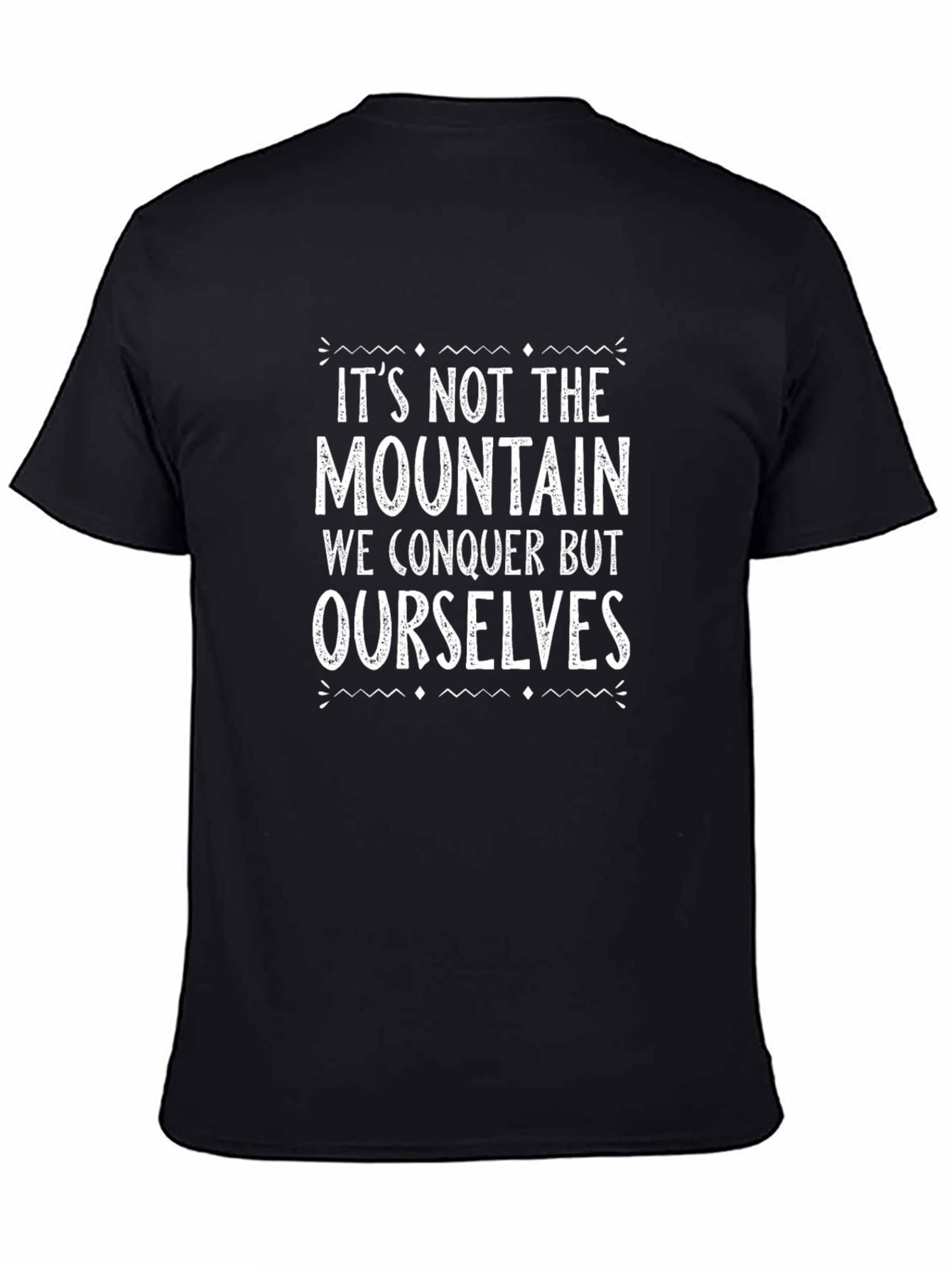 Inspirational Mountain Conquer Graphic T-Shirt - Black