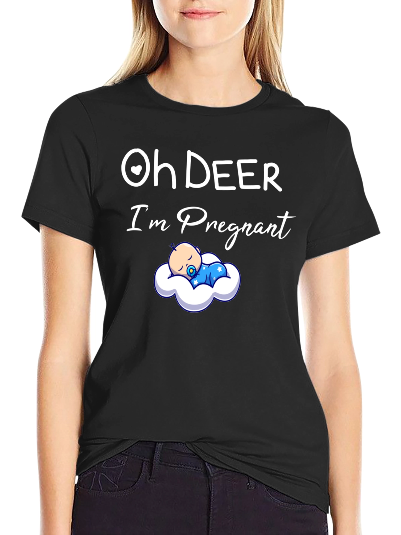 Oh Deer Im Pregnant T-Shirt New Baby Announcement