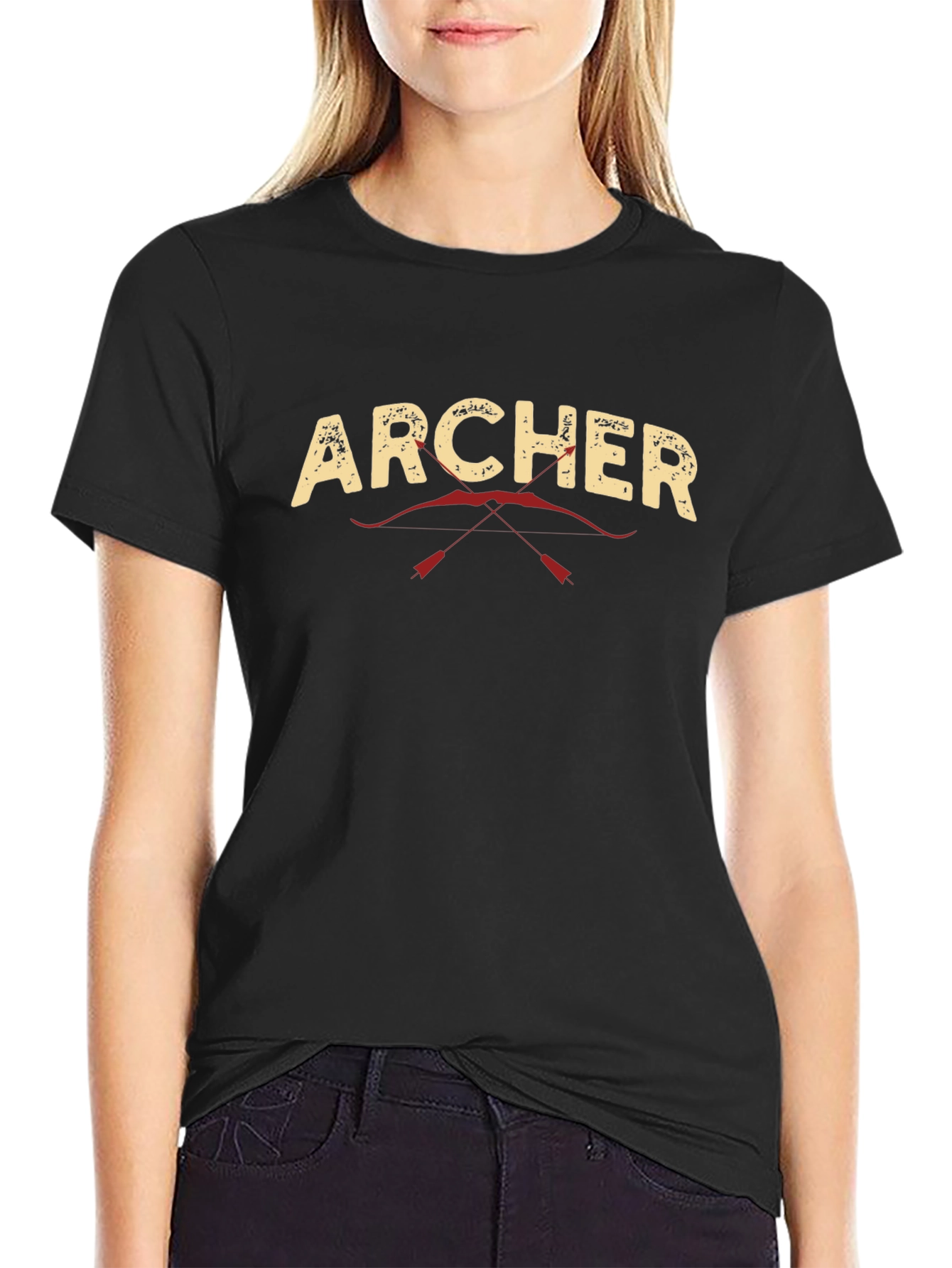 Archer Graphic Tee - Black Crew Neck