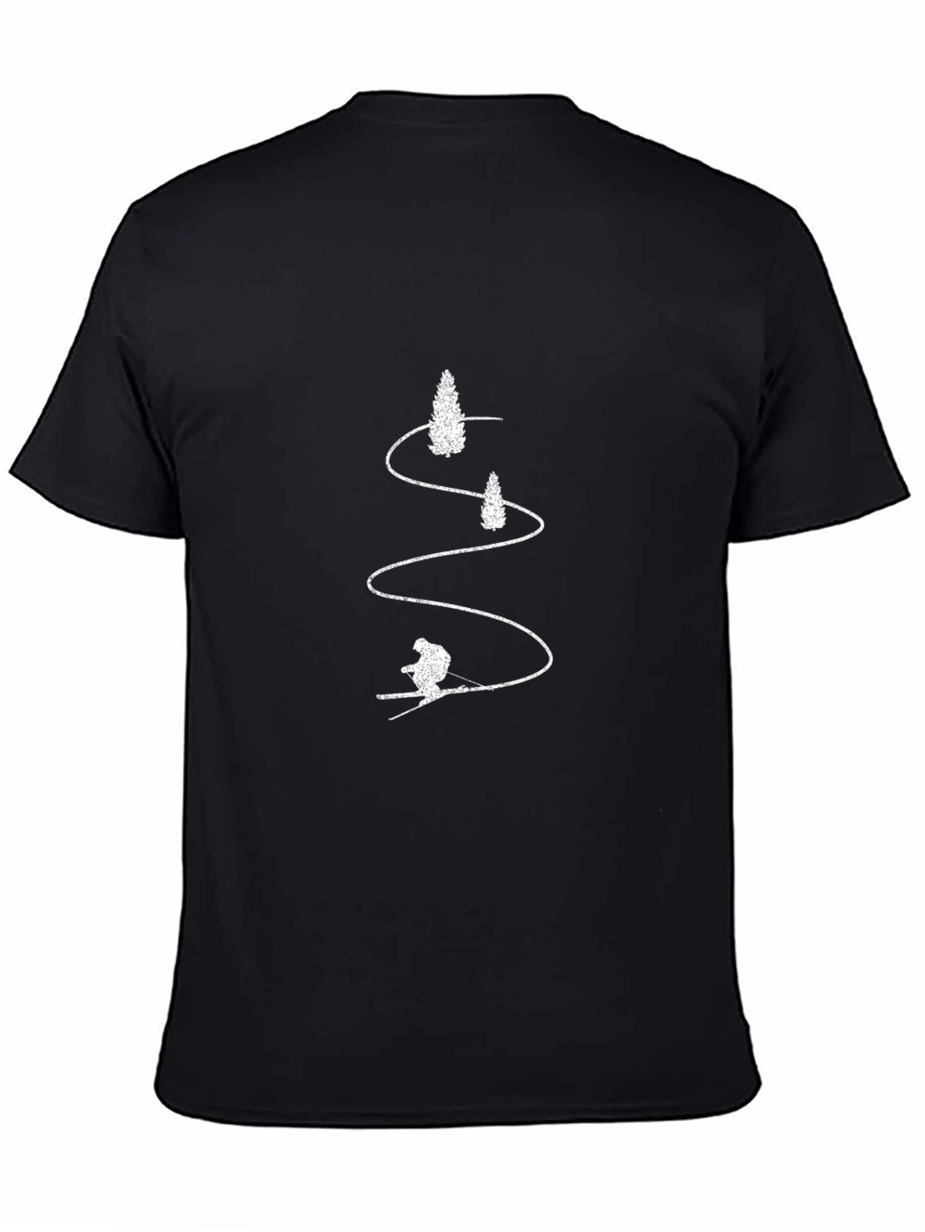 Ski Trail T-Shirt - Black Cotton Tee