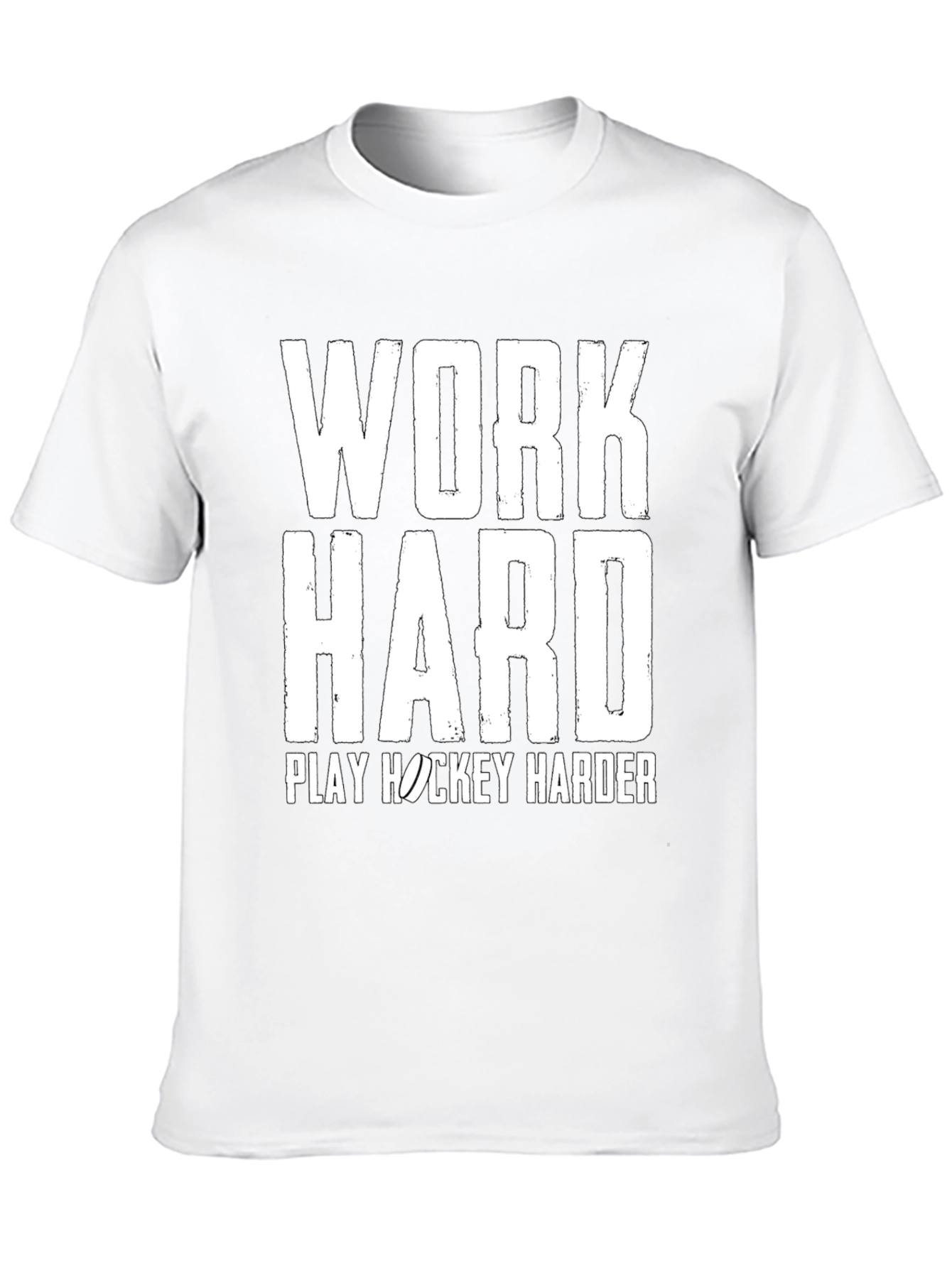 Work Hard Play Hockey Harder Black T-Shirt