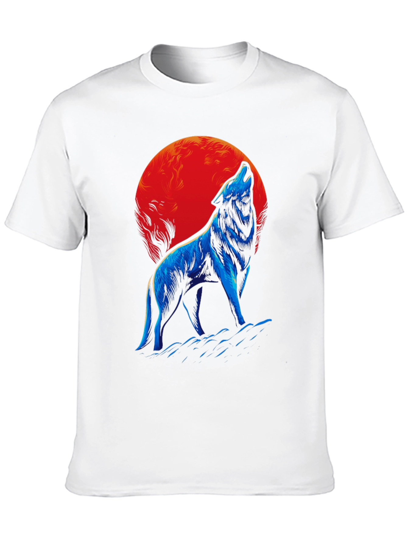 Wolf Howling at Moon Graphic Tee - Black