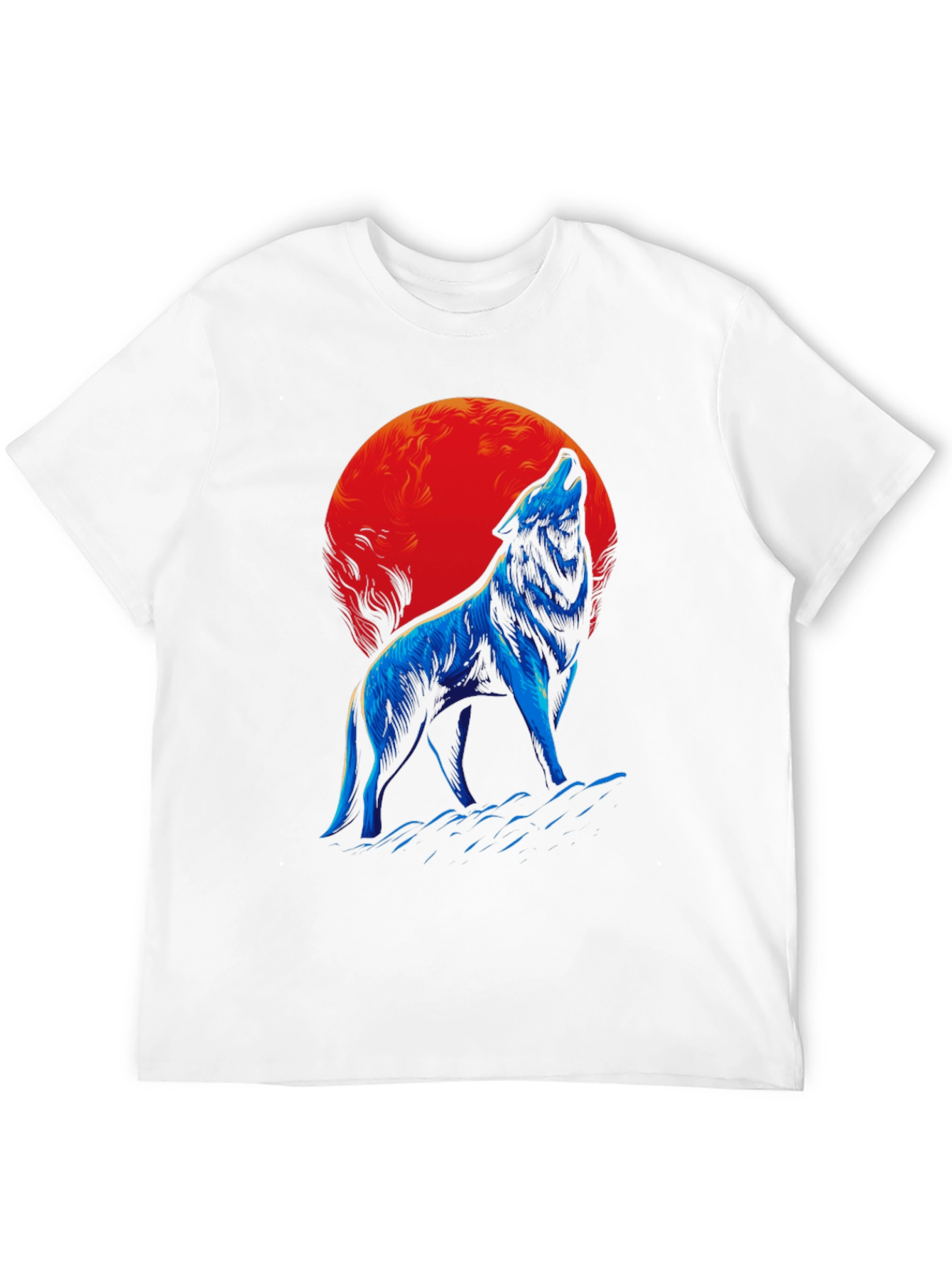 Wolf Howling at Moon Graphic Tee - Black