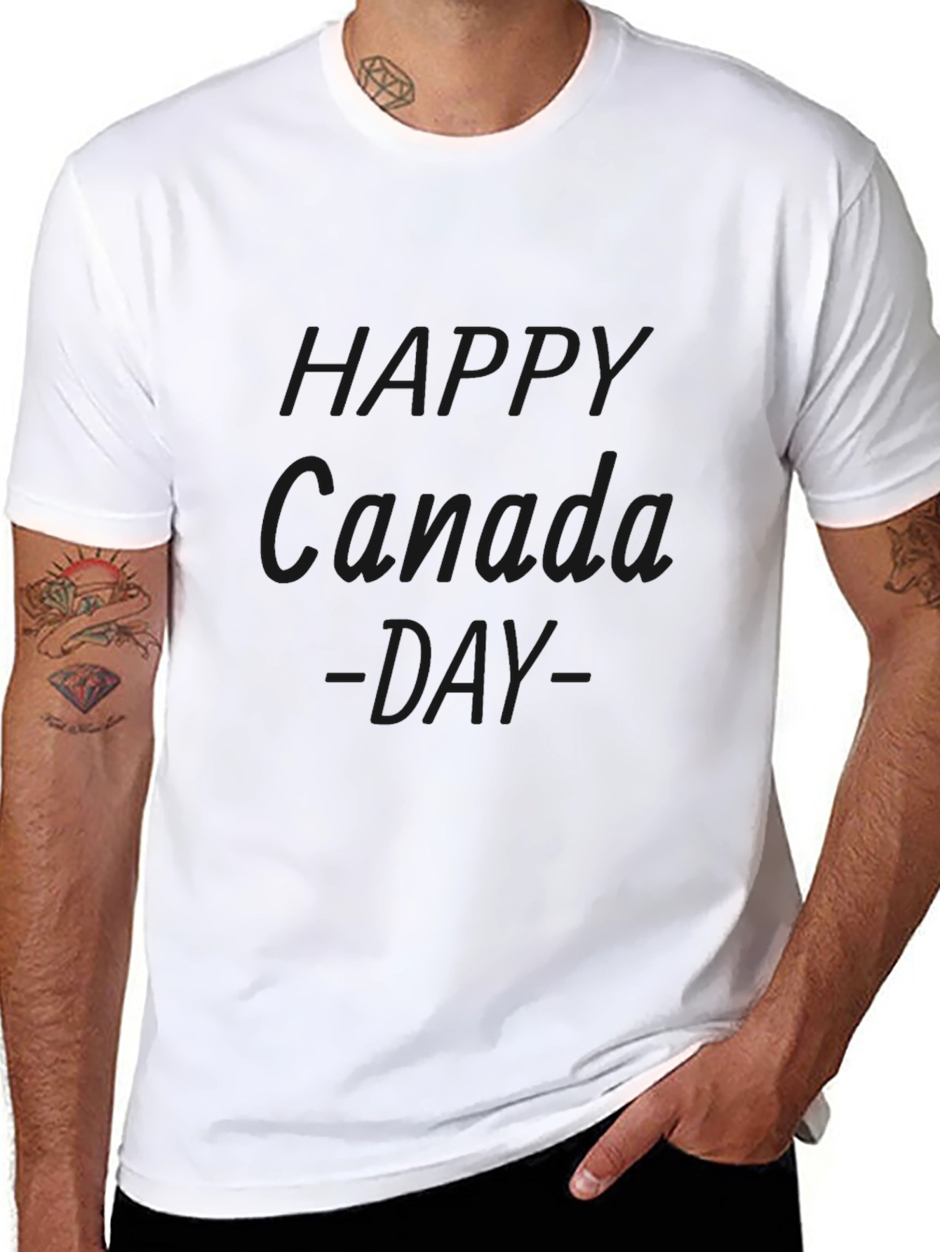 Happy Canada Day Black T-Shirt