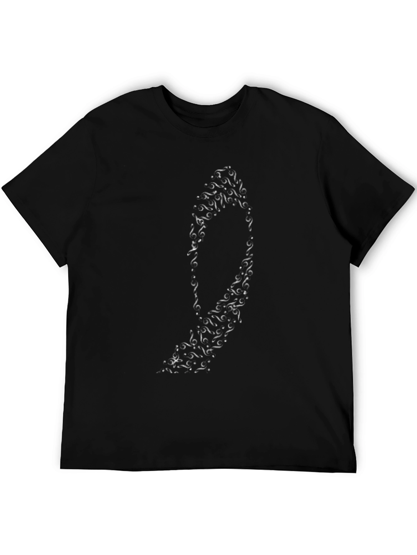 Stylish Black T-Shirt with Abstract Oval Design