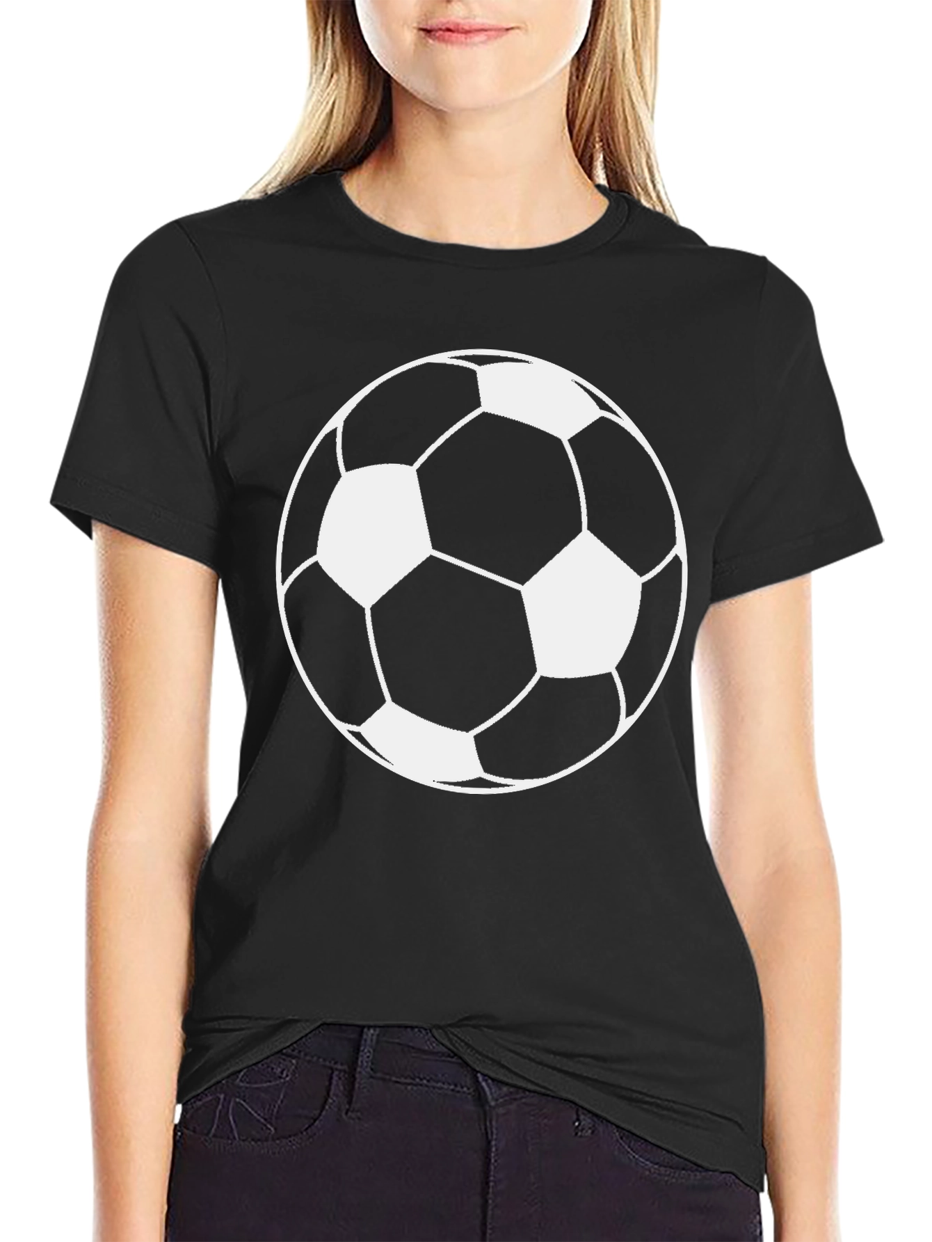 Soccer Ball Graphic Tee - Black Short Sleeve