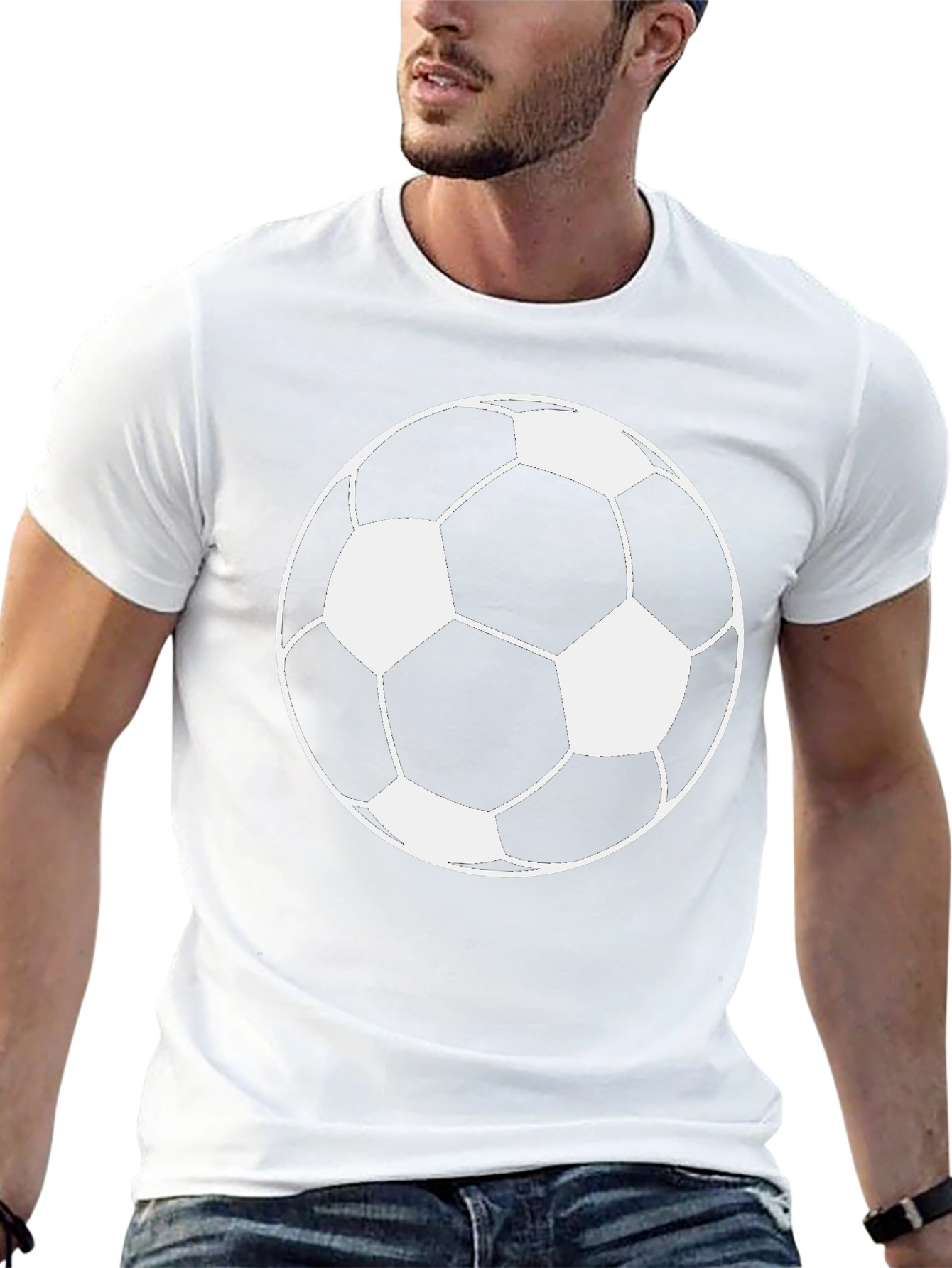 Soccer Ball Graphic Tee - Black Short Sleeve