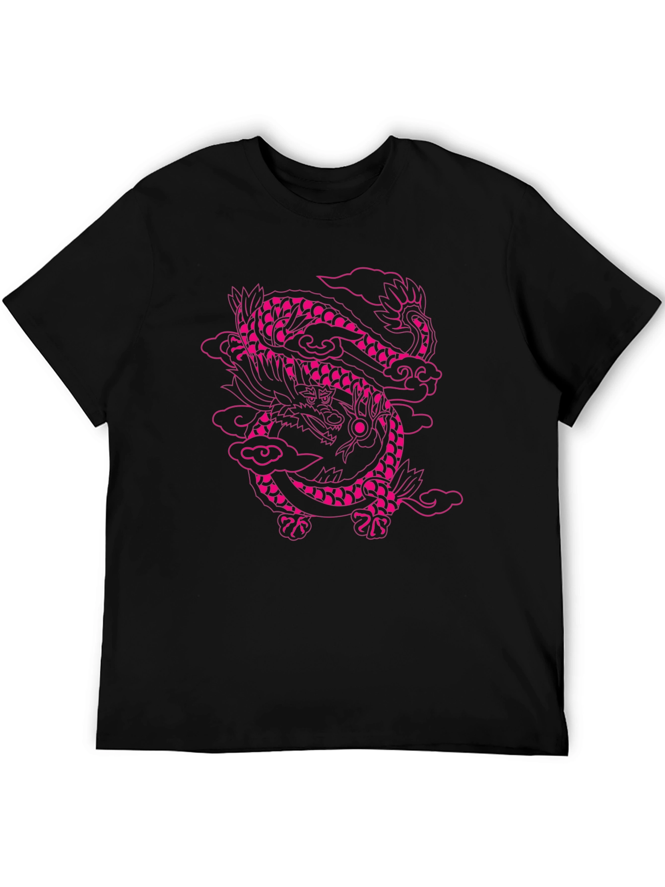 Pink Dragon Graphic Black T-Shirt