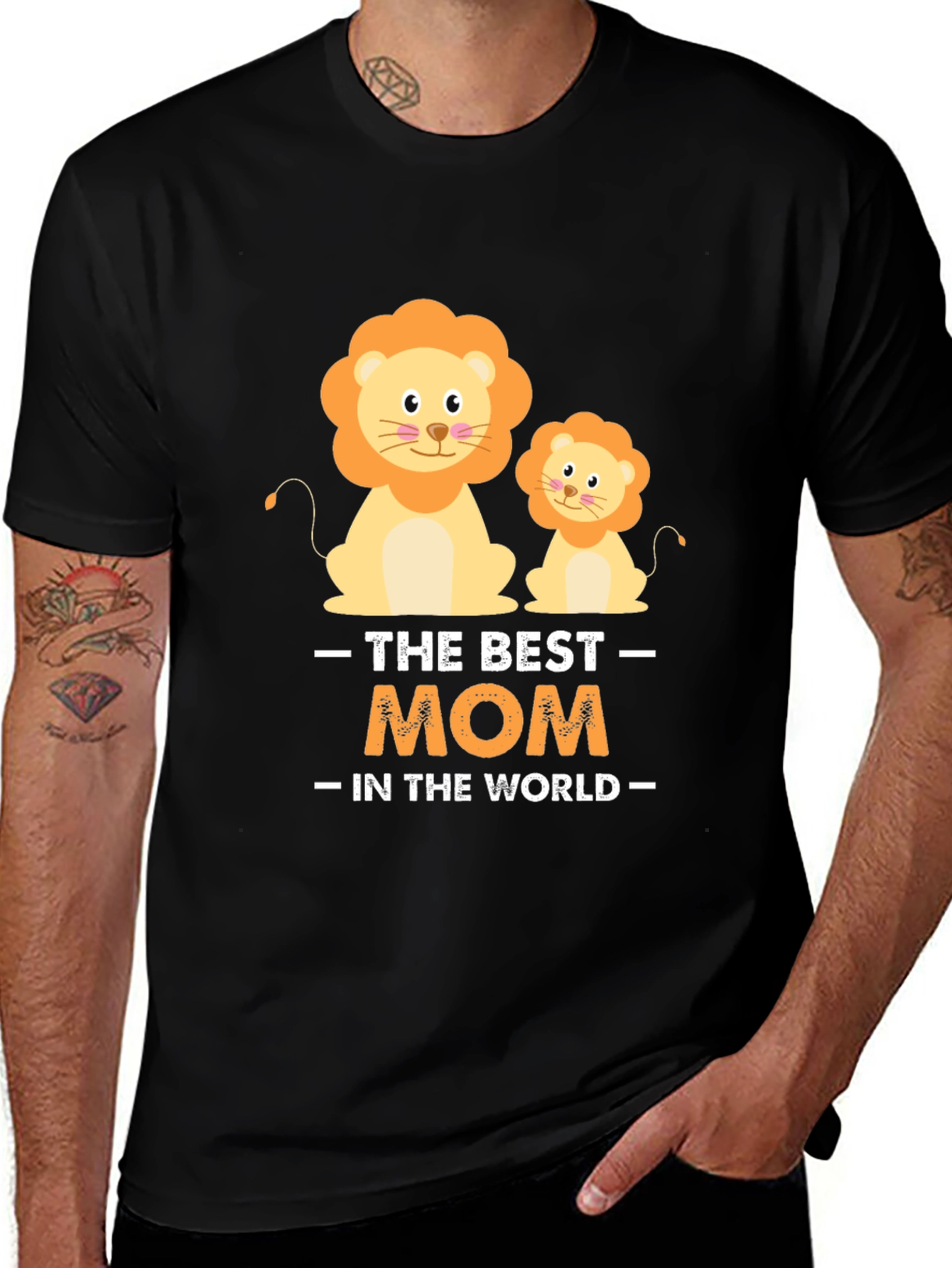 Best Mom in the World Lion Graphic Tee