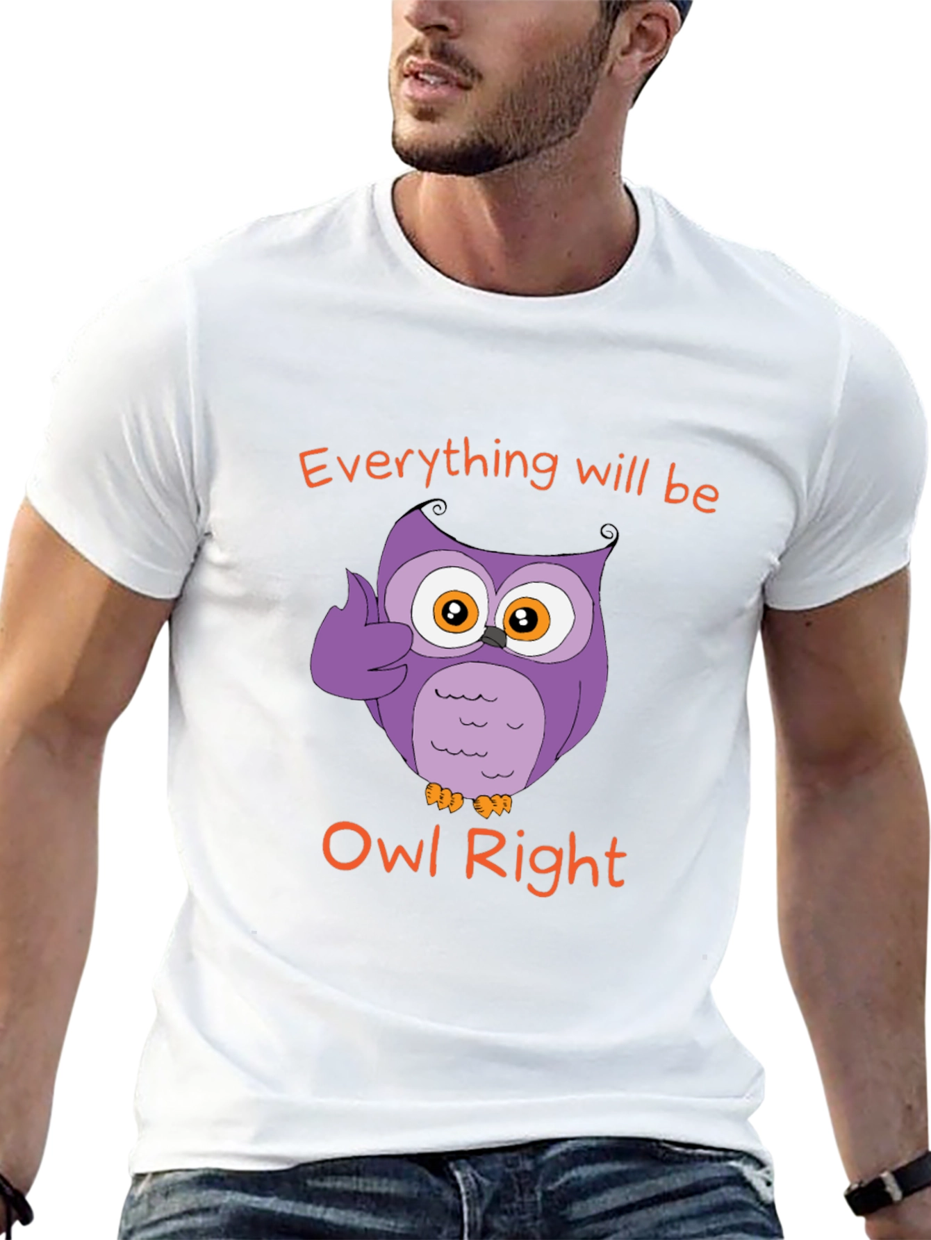 Everything Will Be Owl Right - Novelty T-Shirt