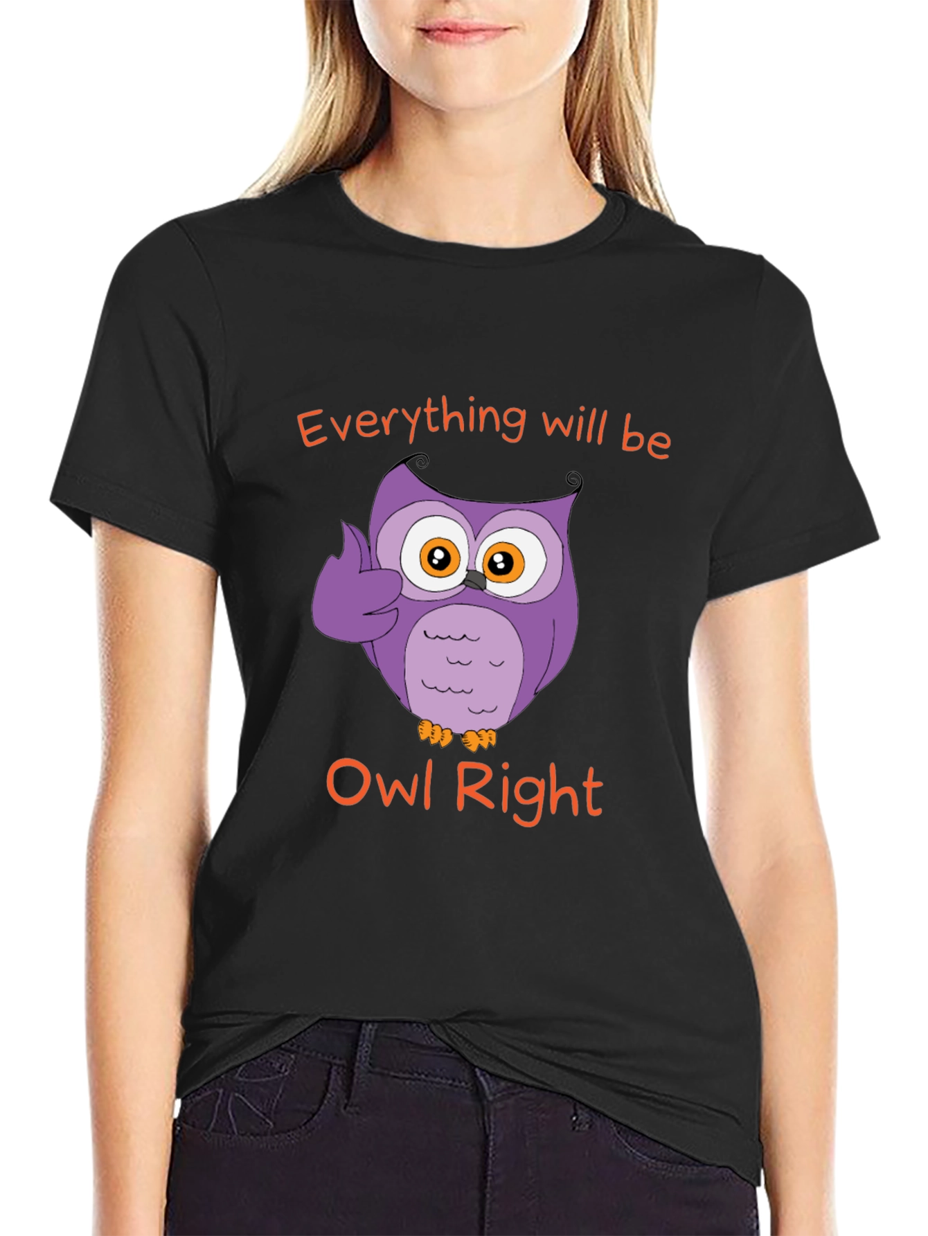 Everything Will Be Owl Right - Novelty T-Shirt