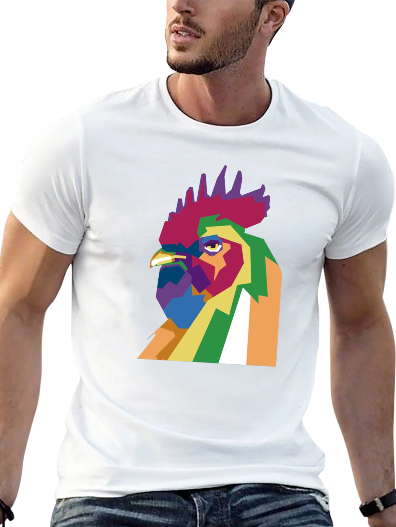Abstract Rooster Graphic Tee