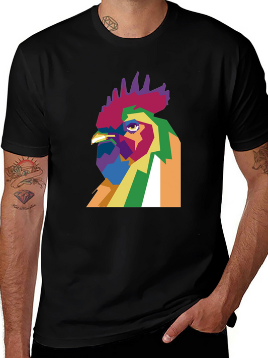 Abstract Rooster Graphic Tee