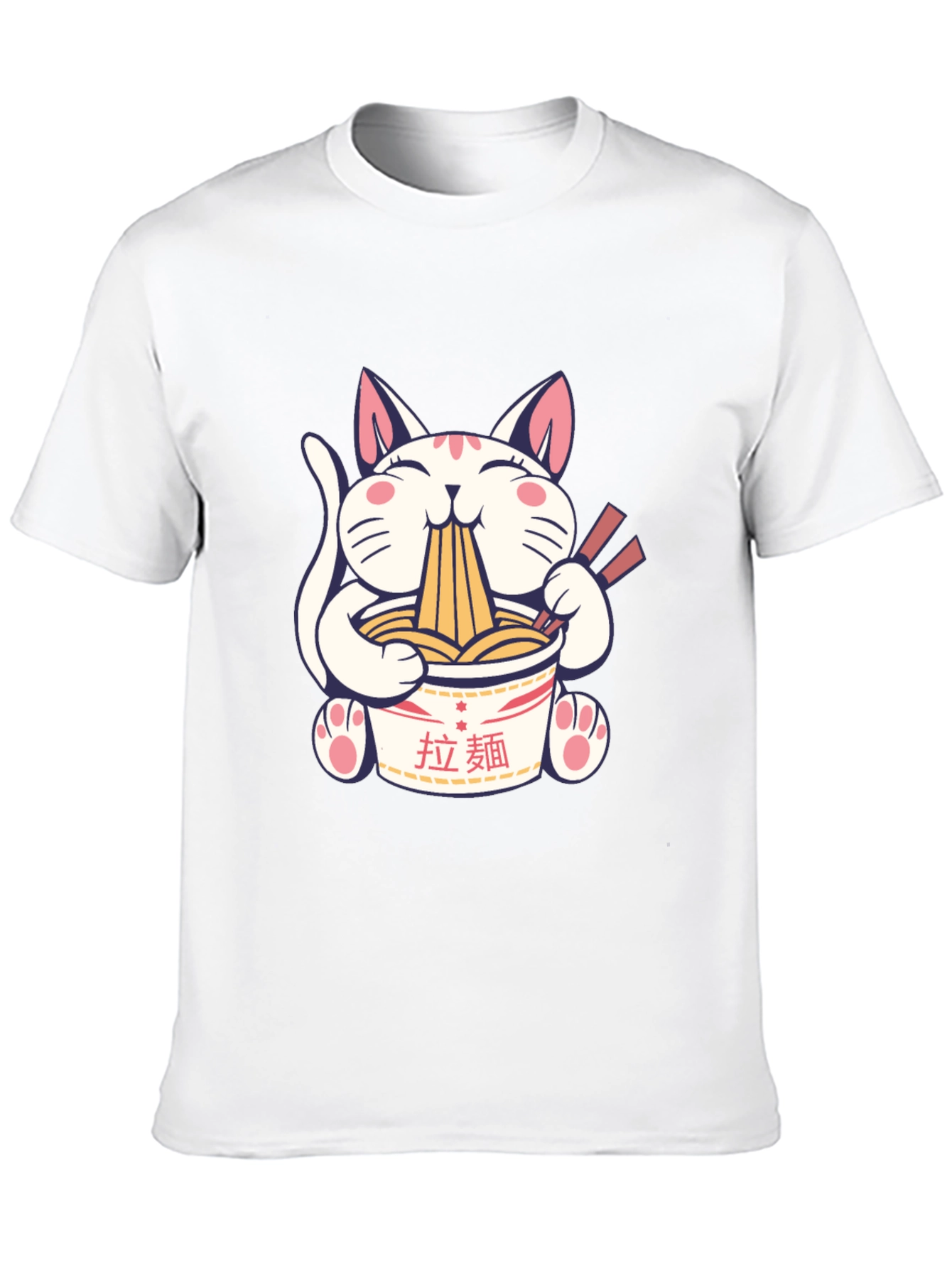 Ramen Cat Graphic T-Shirt - Unisex Cotton Tee