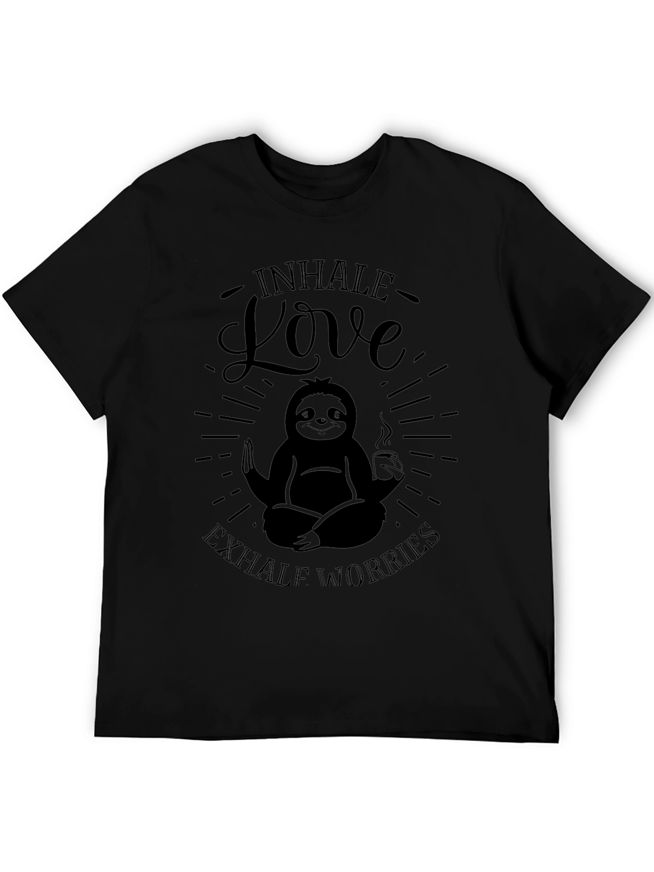 Inhale Love Exhale Worries Sloth Graphic T-Shirt