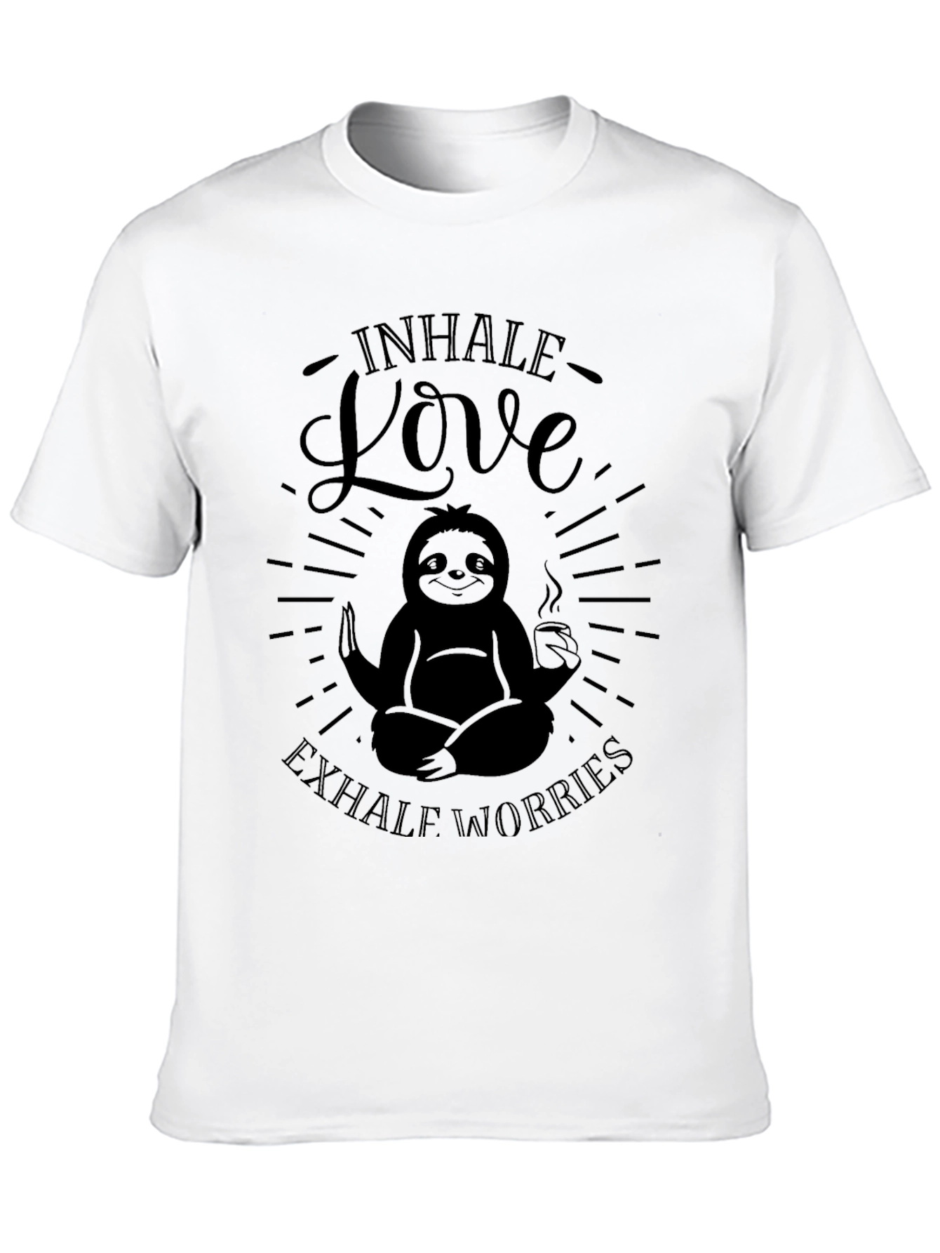 Inhale Love Exhale Worries Sloth Graphic T-Shirt
