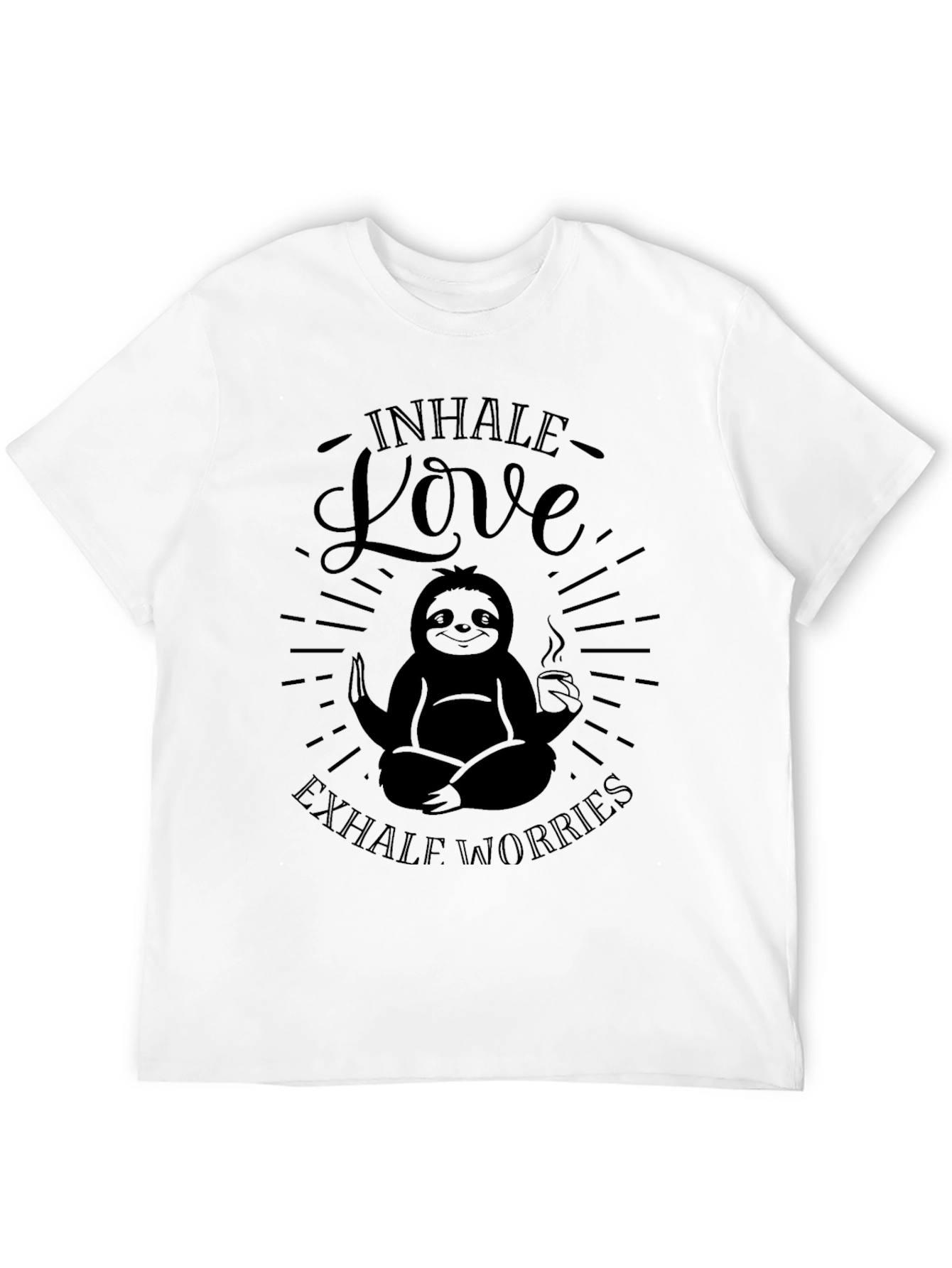 Inhale Love Exhale Worries Sloth Graphic T-Shirt