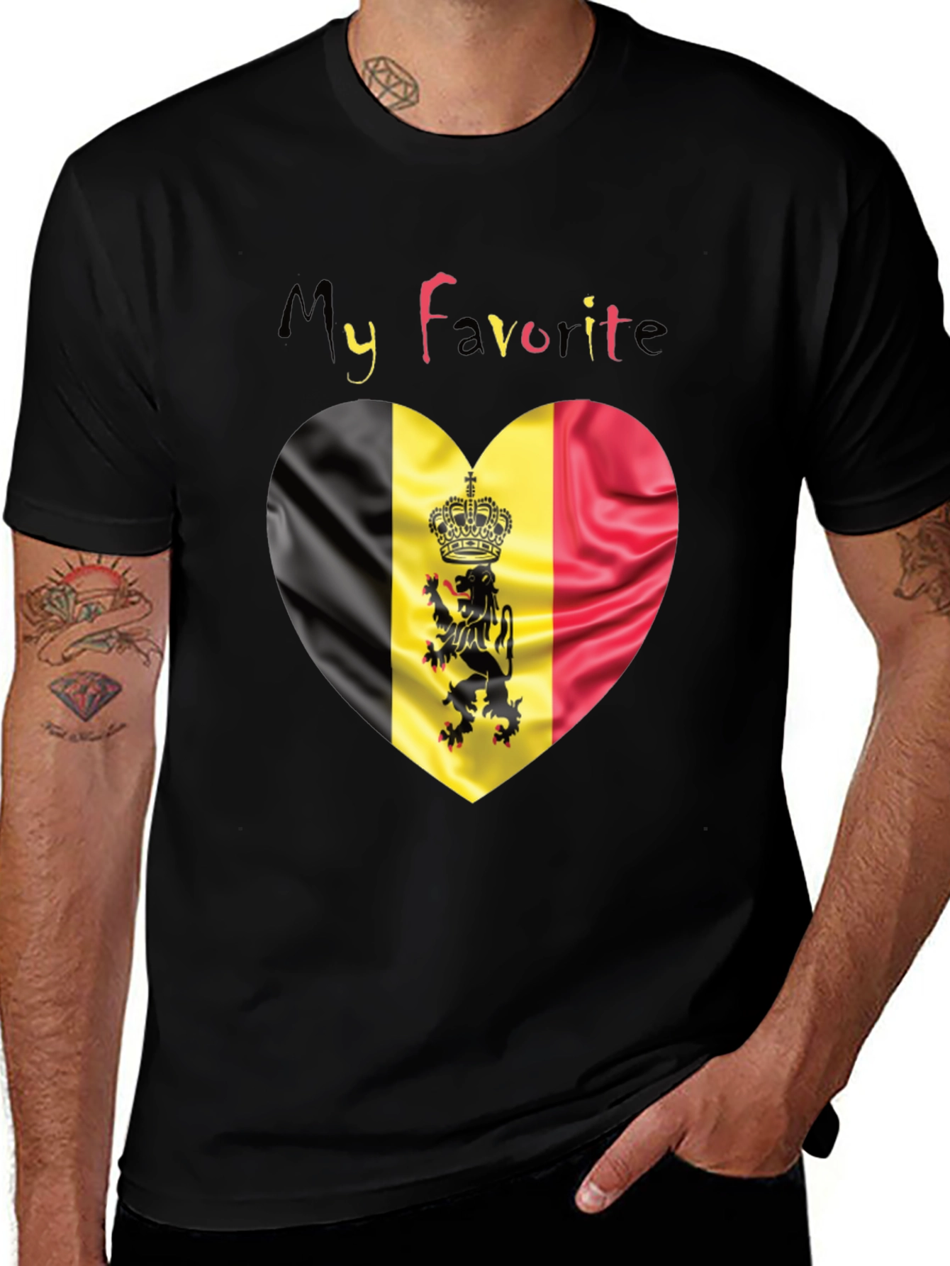 My Favorite Belgium Heart Flag T-Shirt