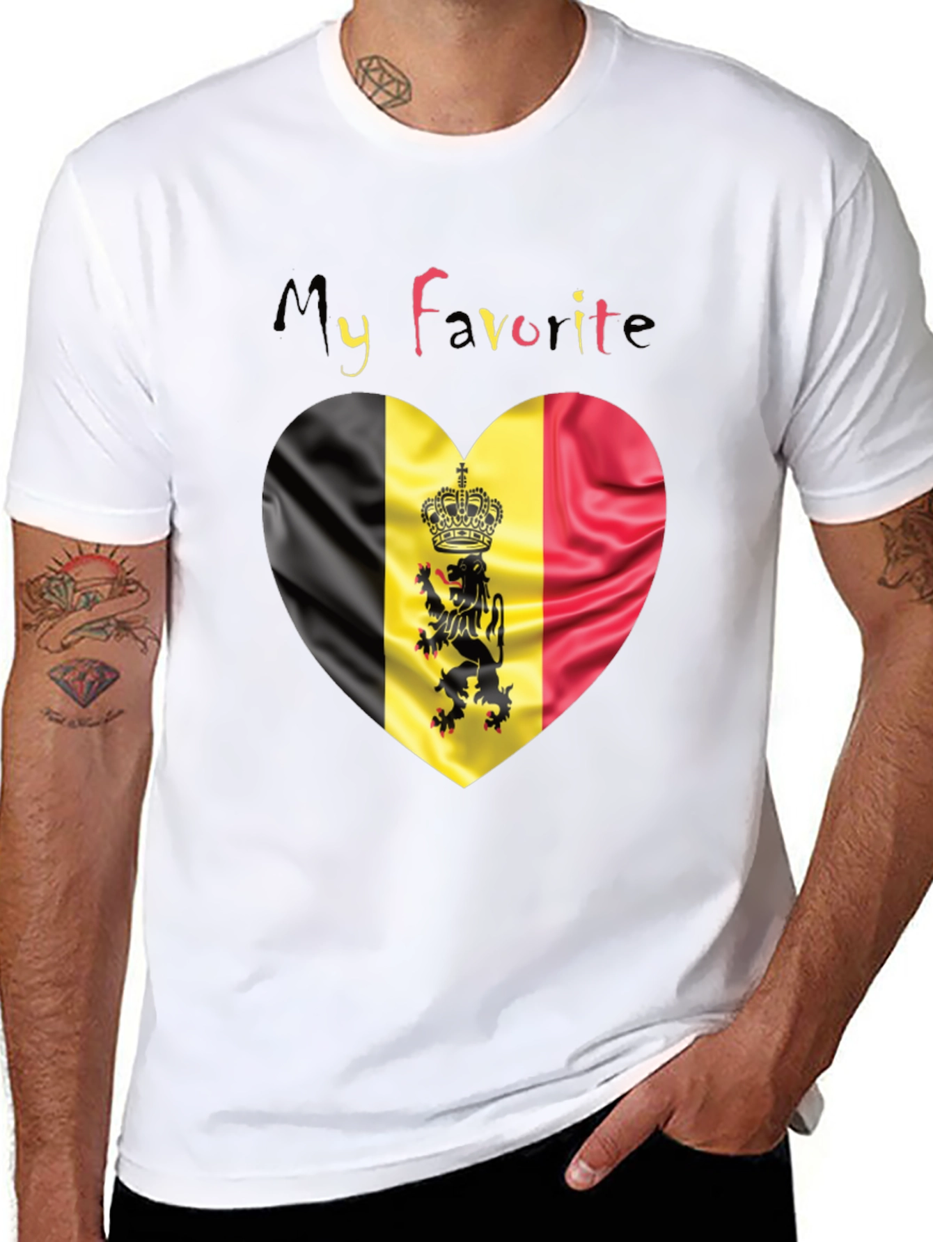 My Favorite Belgium Heart Flag T-Shirt