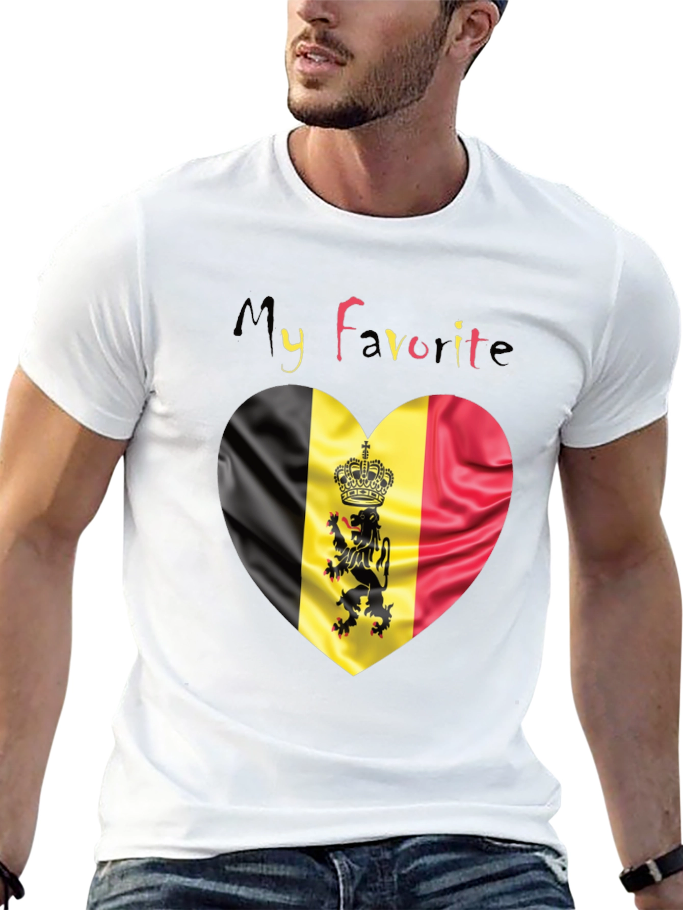 My Favorite Belgium Heart Flag T-Shirt
