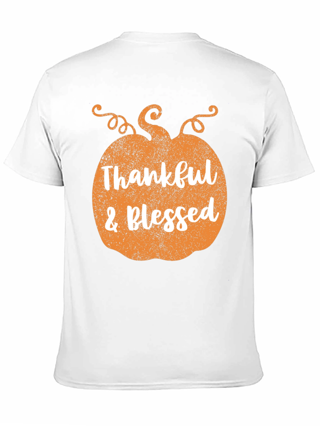 Thankful & Blessed Pumpkin Graphic Tee - Black
