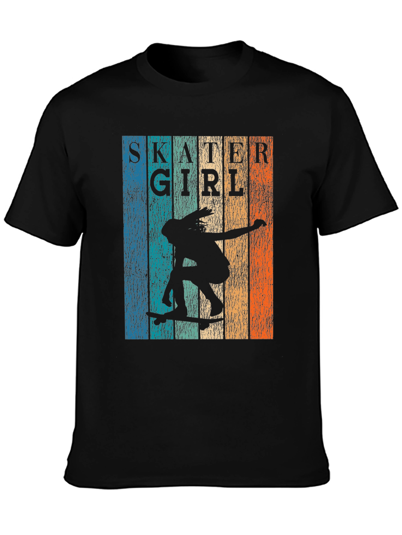 Skater Girl Retro Graphic T-Shirt