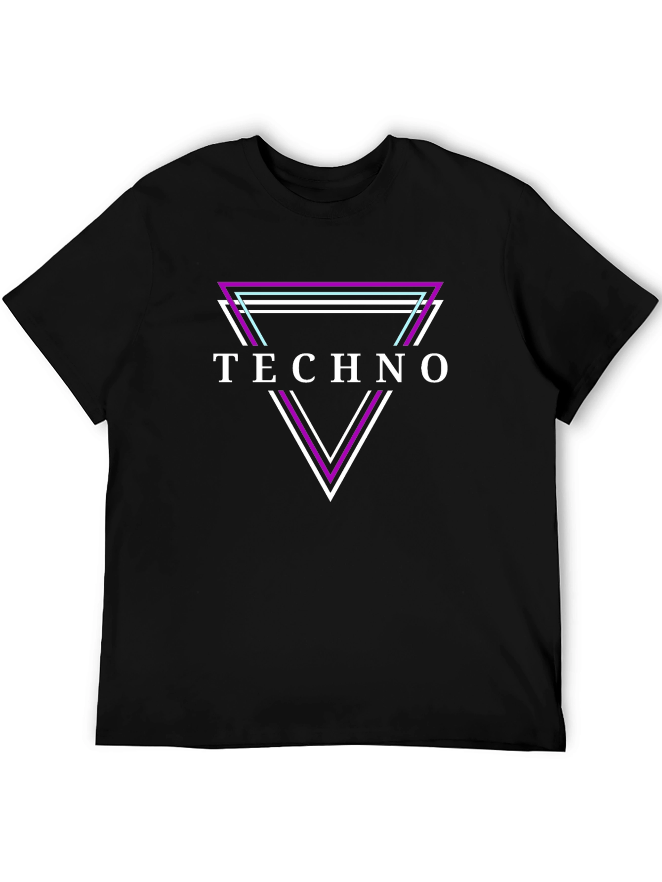 Techno Triangle Graphic Tee - Rave Style Shirt
