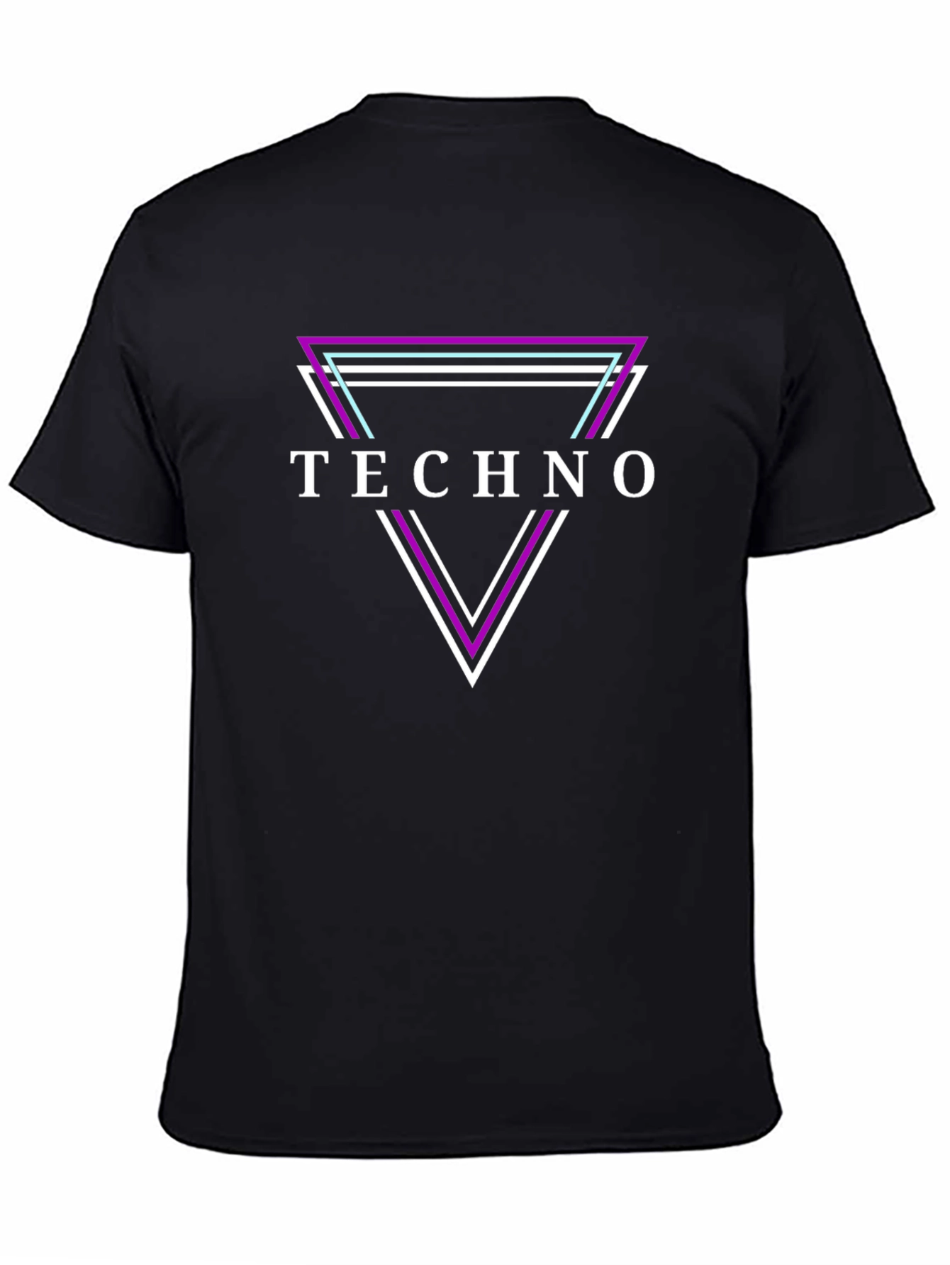 Techno Triangle Graphic Tee - Rave Style Shirt
