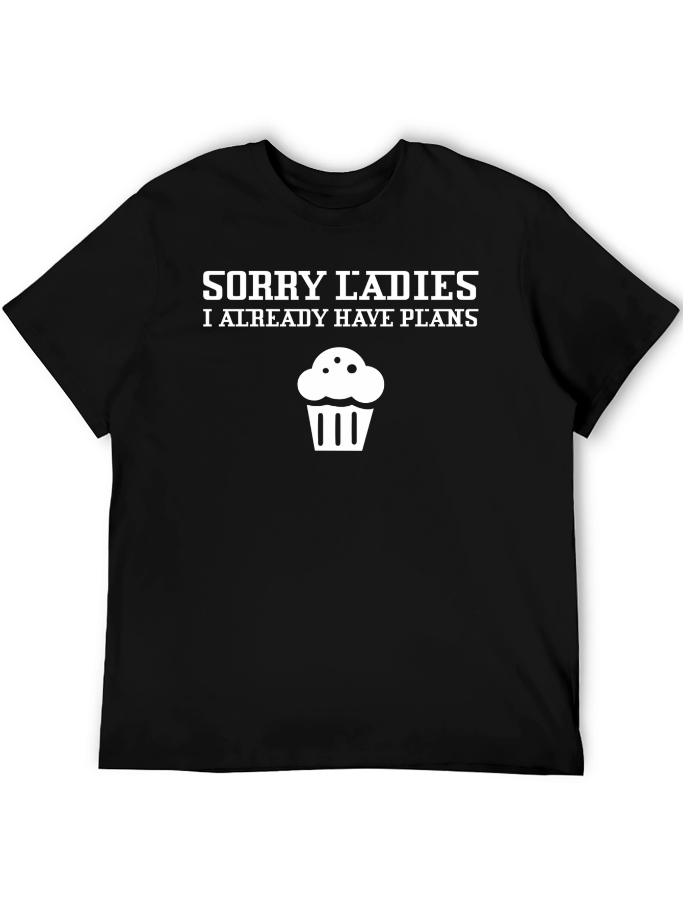 Sorry Ladies Cupcake Graphic Tee - Black Cotton