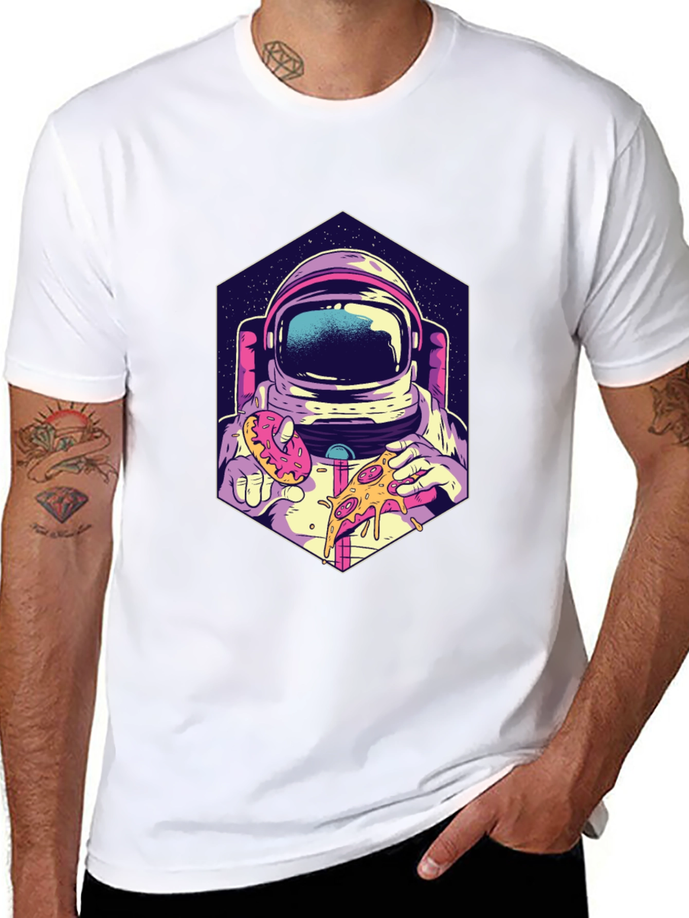 Astronaut Pizza & Donut T-Shirt