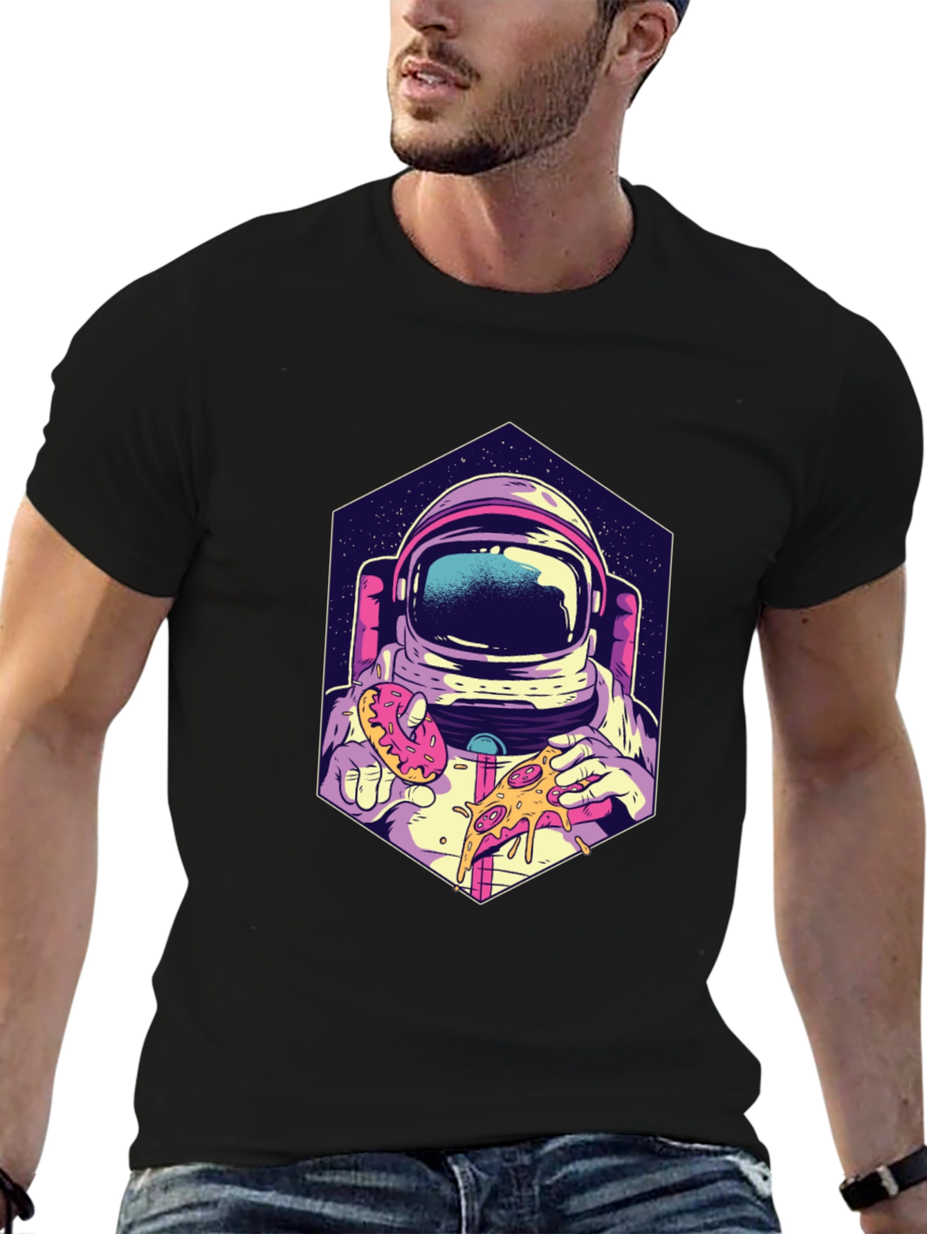 Astronaut Pizza & Donut T-Shirt