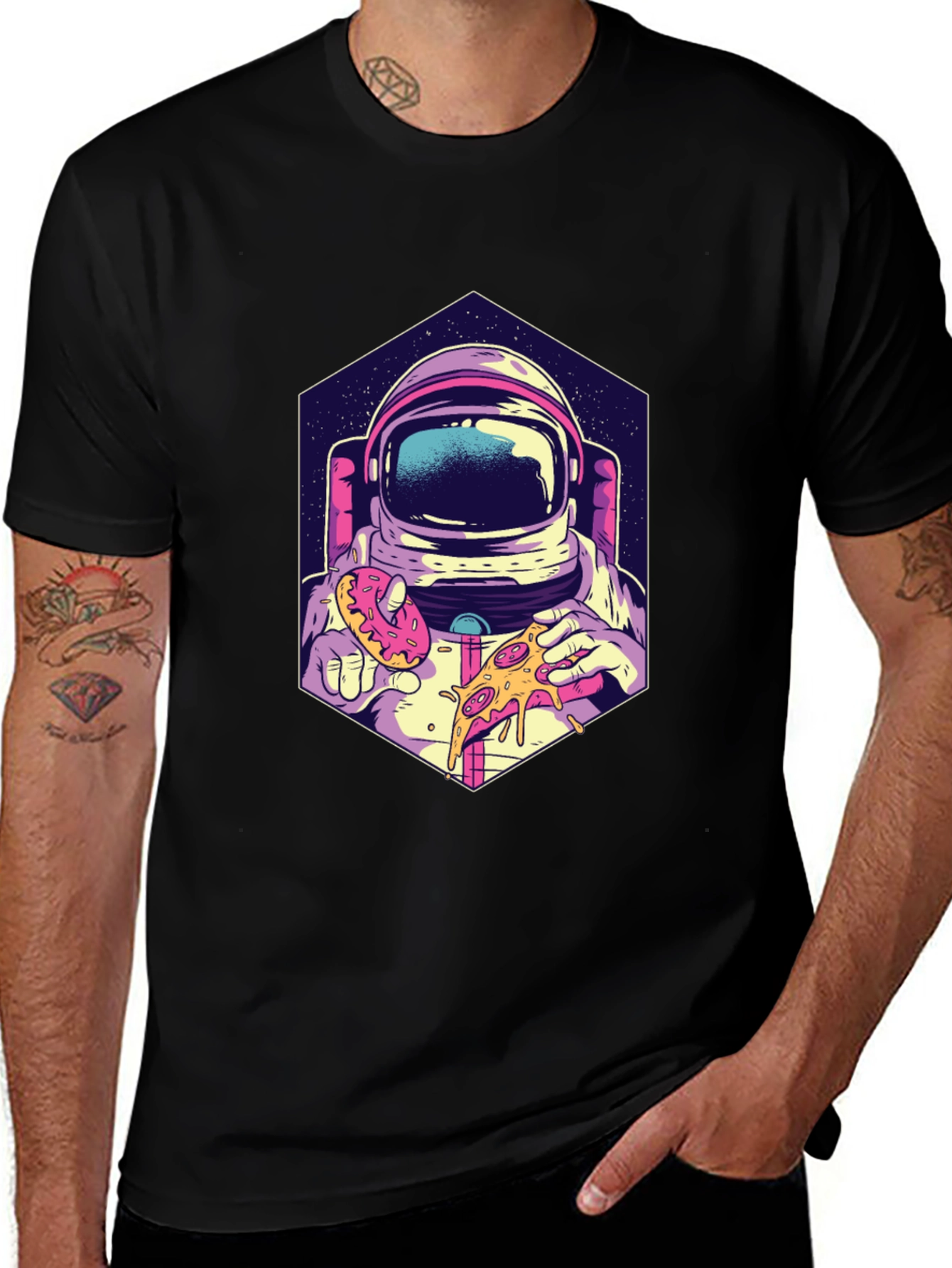 Astronaut Pizza & Donut T-Shirt
