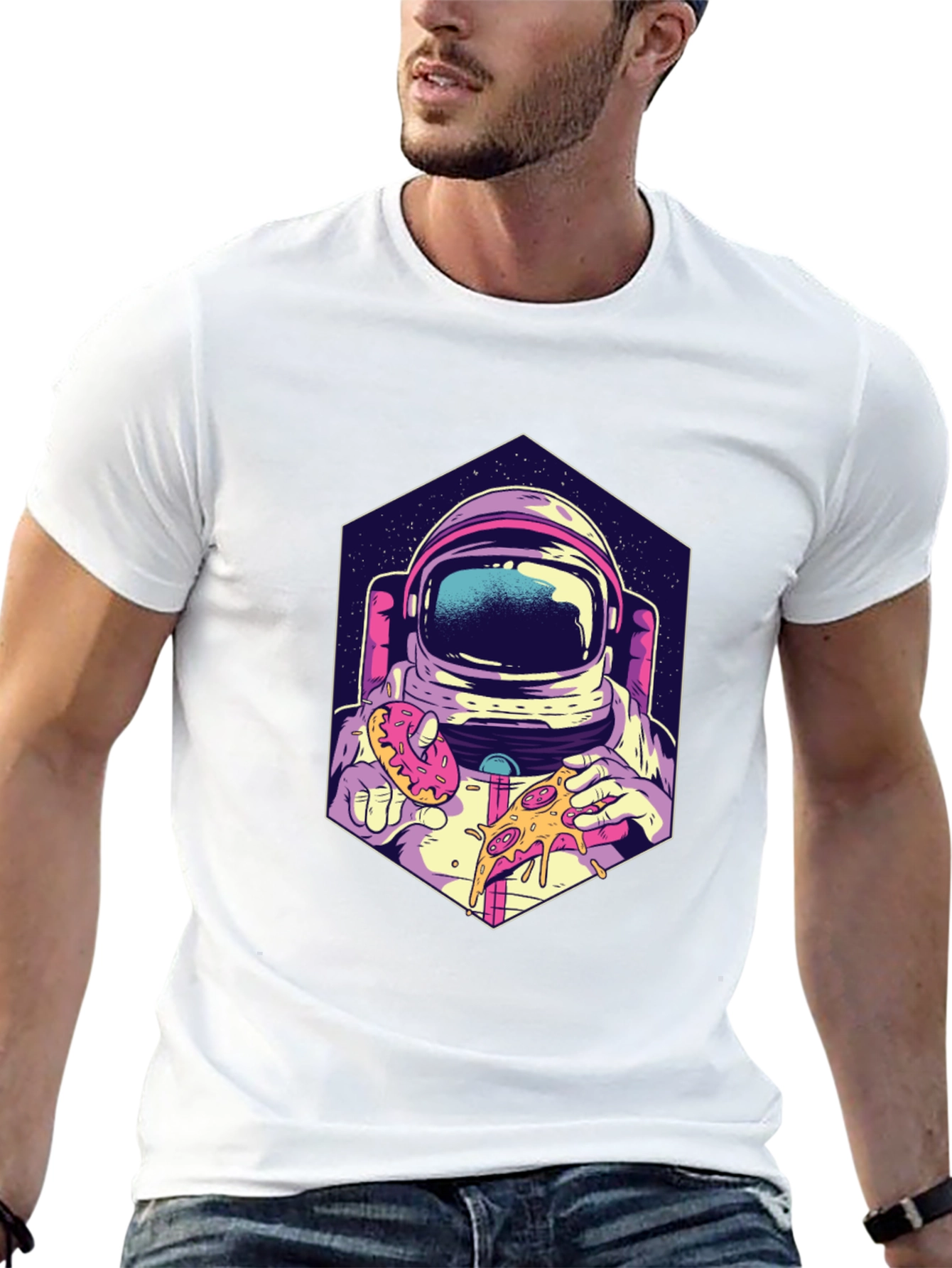 Astronaut Pizza & Donut T-Shirt