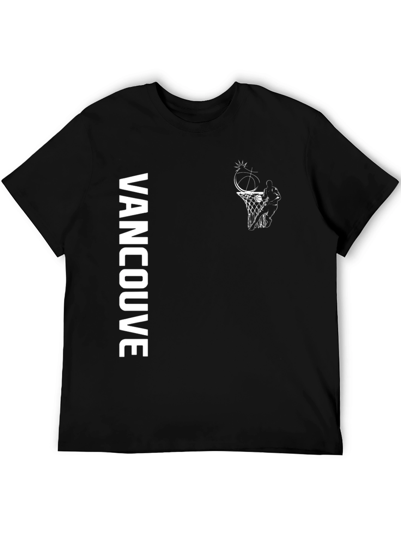 Vancouver Basketball Graphic T-Shirt - Black Cotton Tee